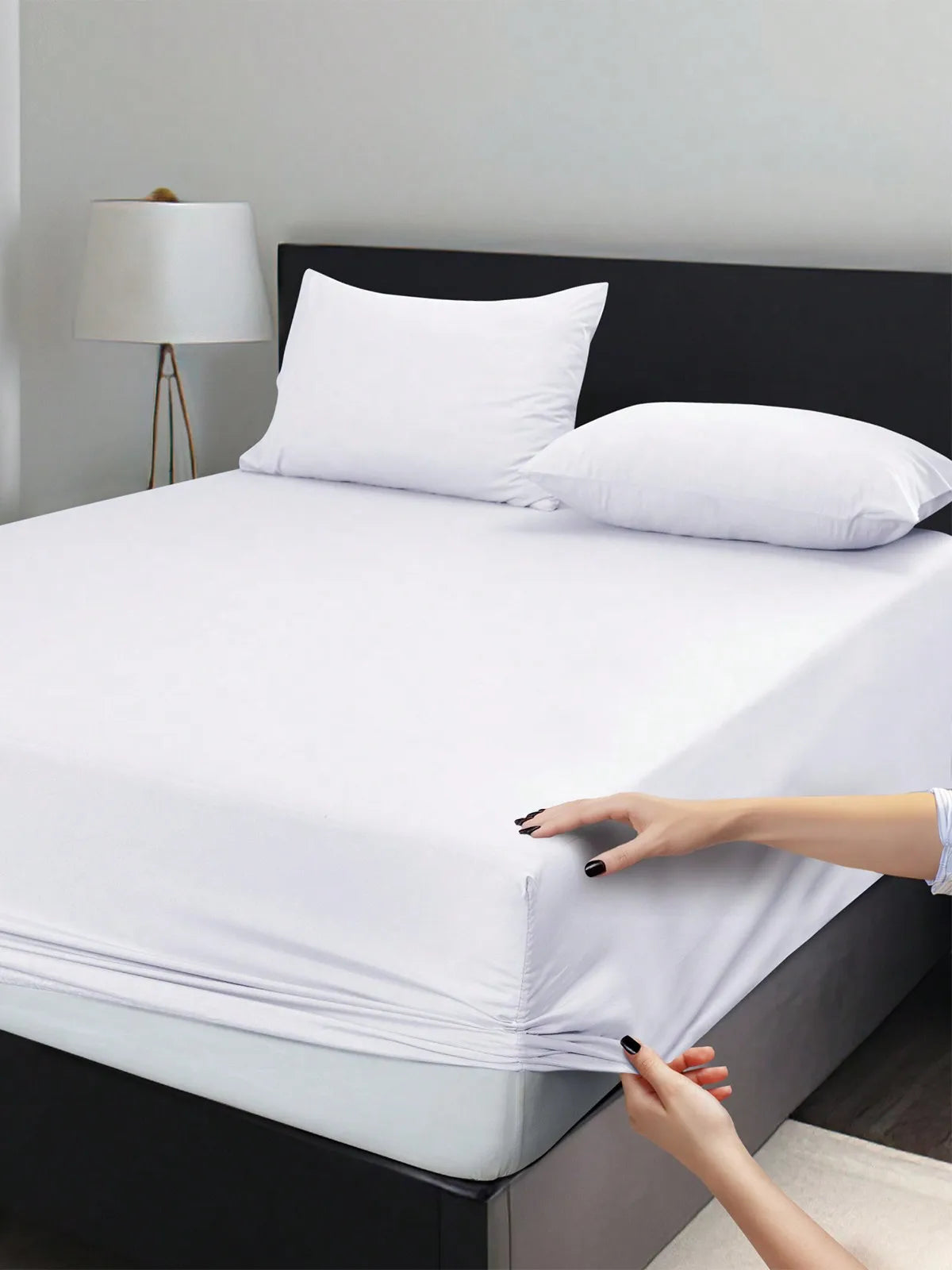 LUX Décor Fitted Sheet Only - Easy to Fit 360 Elastic Microfiber Sheets - 16 Inches Deep Pocket - Wrinkles Fade Resistant