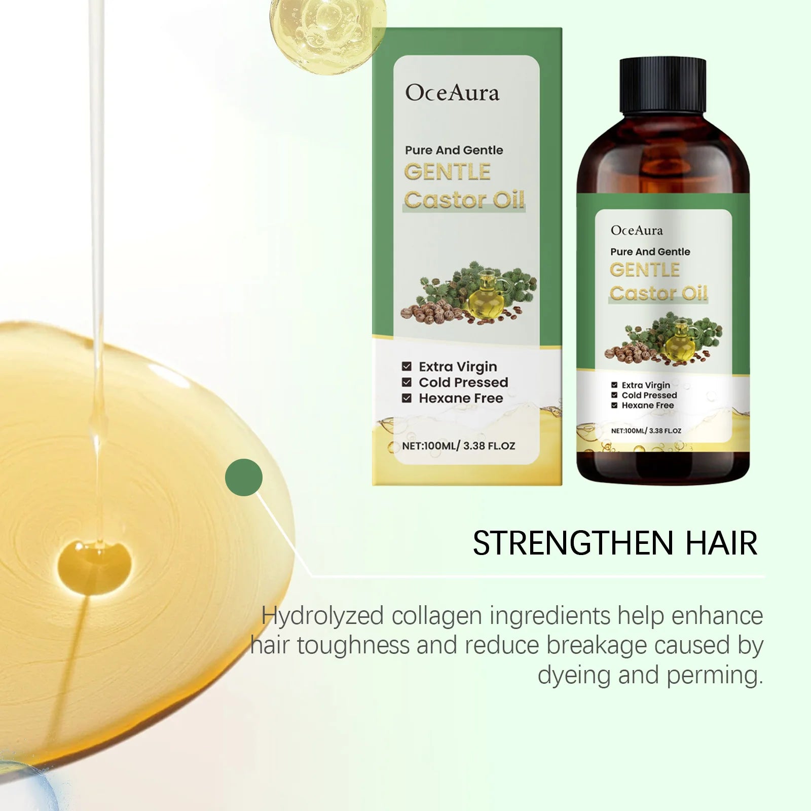 100ml Skin Care Castor Oil Nourish Replenish Moisturize Repair Hair Follicles Smooth Skin Tender Body Skin Essential Oil