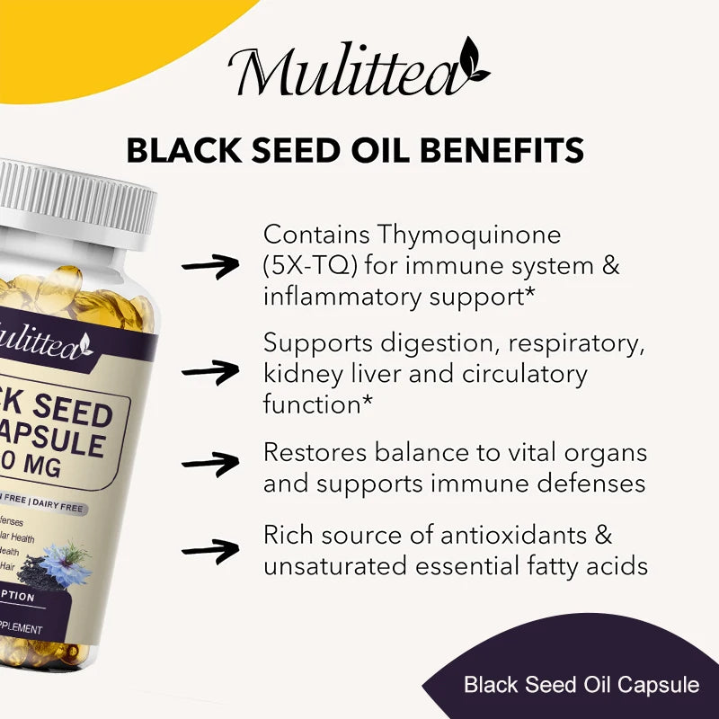 Mulittea Vitamin B Complex Capsule (B12, B1, B2, B3, B5, B6, B7, B9, Folic Acid & Biotin) Reduce Stress & Supports Better Moods