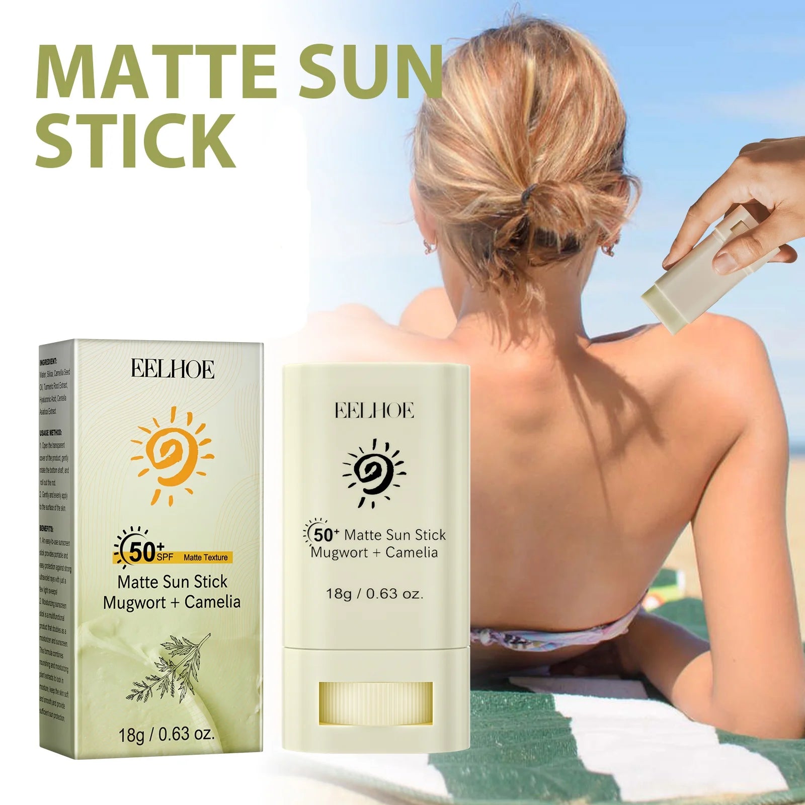 Portable SPF 50 Matte Bar Blocker Face Sunscreen Cream Moisturizing Refreshing Matte