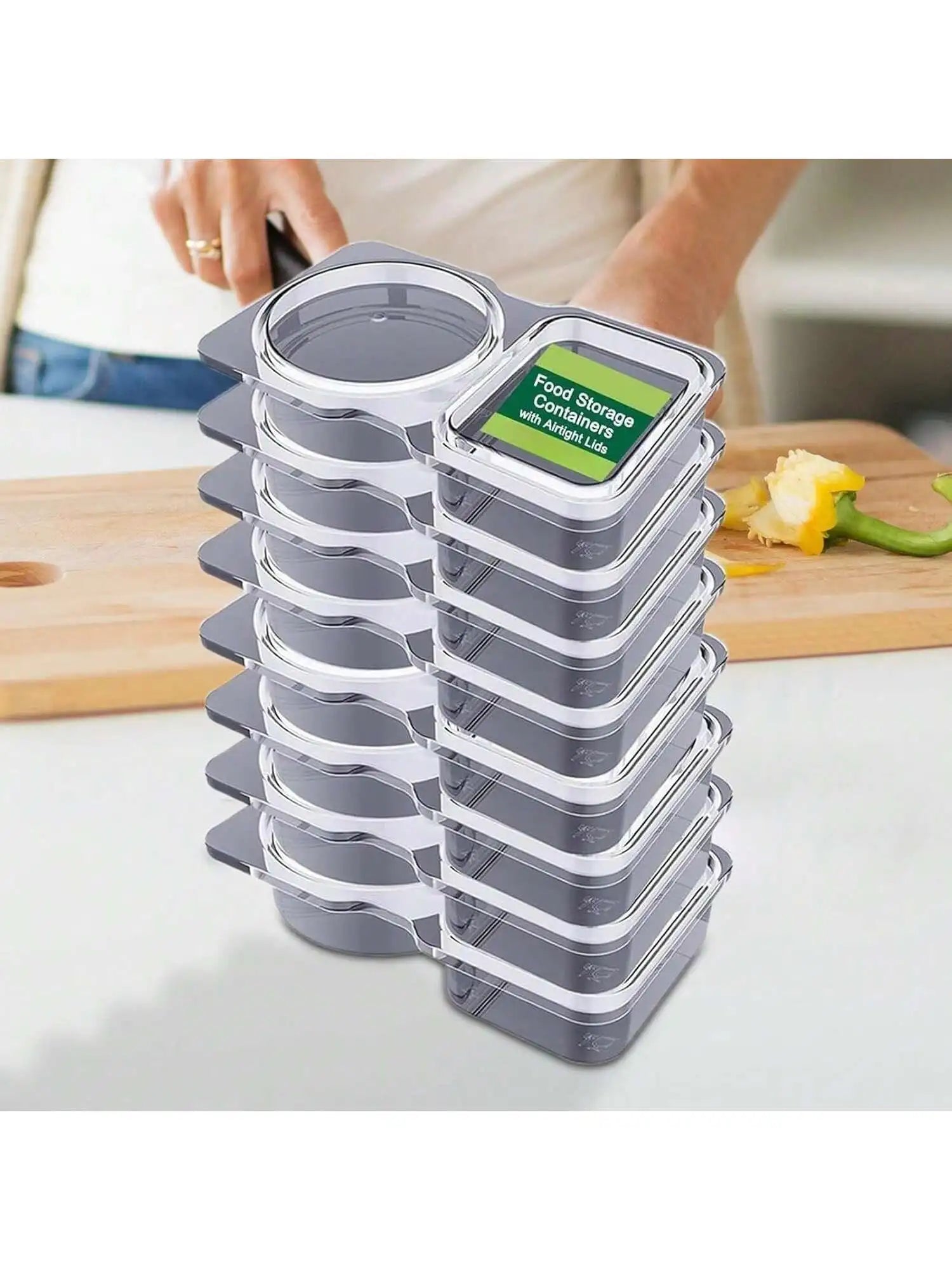 Kitchen Spice Storage Container - Airtight Moisture-Proof Multi-Compartment Seasoning Box
