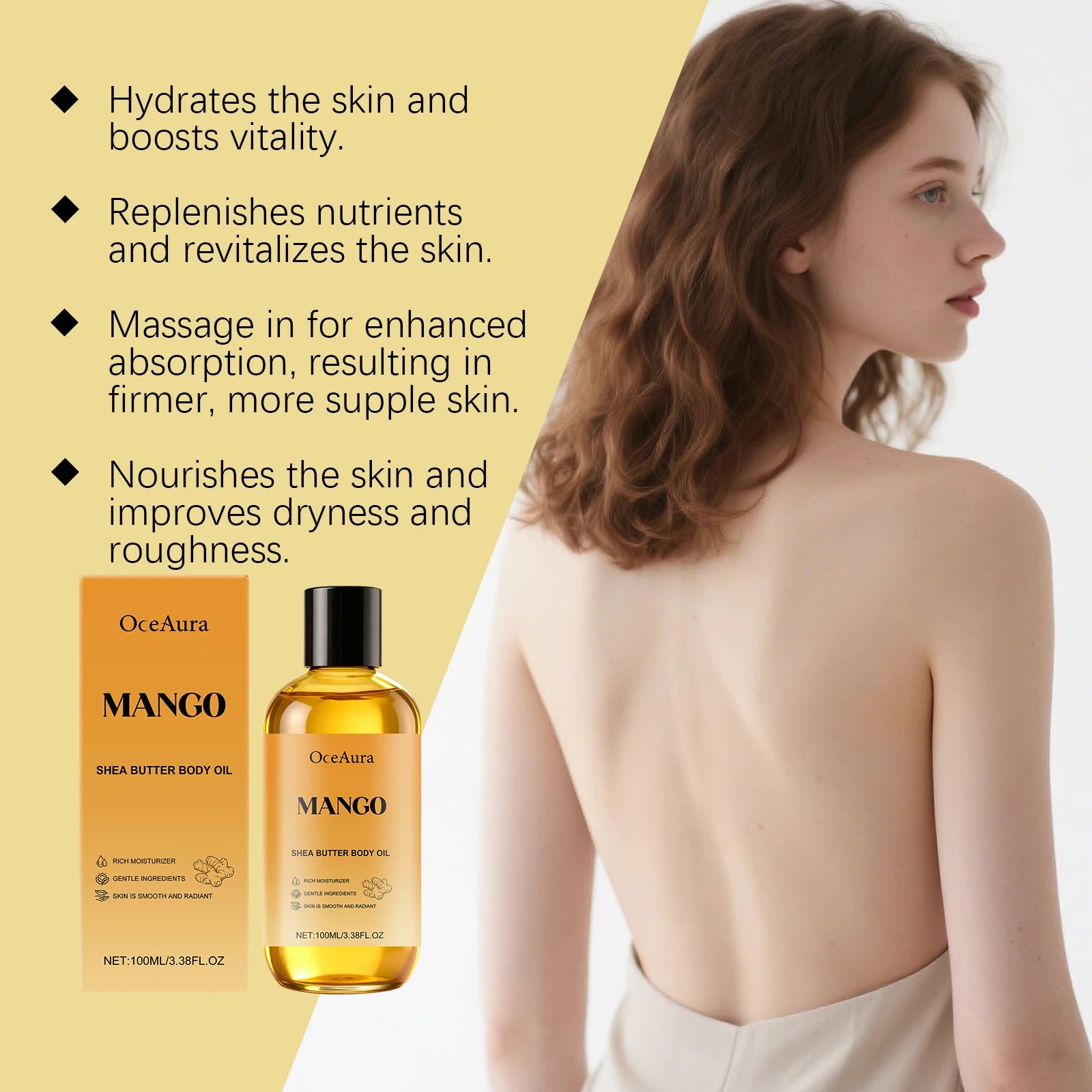 100mL Mango Shea Butter Body Oil, Deep Nourishment