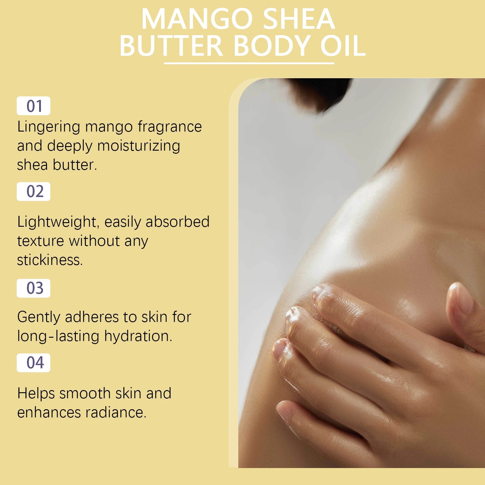 100mL Mango Shea Butter Body Oil, Deep Nourishment