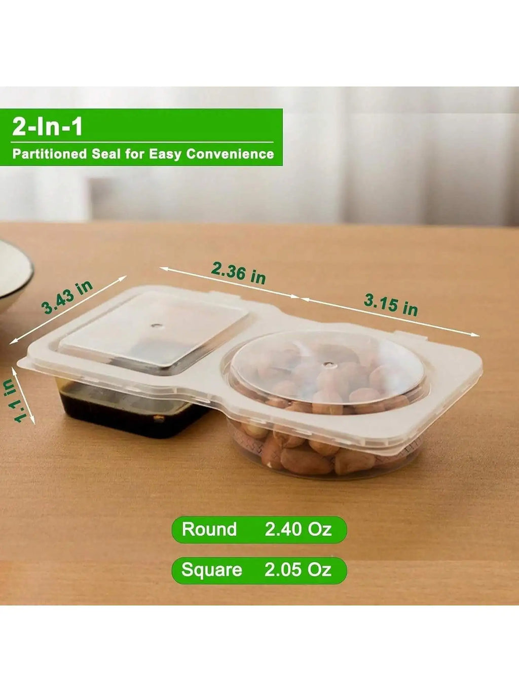 Kitchen Spice Storage Container - Airtight Moisture-Proof Multi-Compartment Seasoning Box