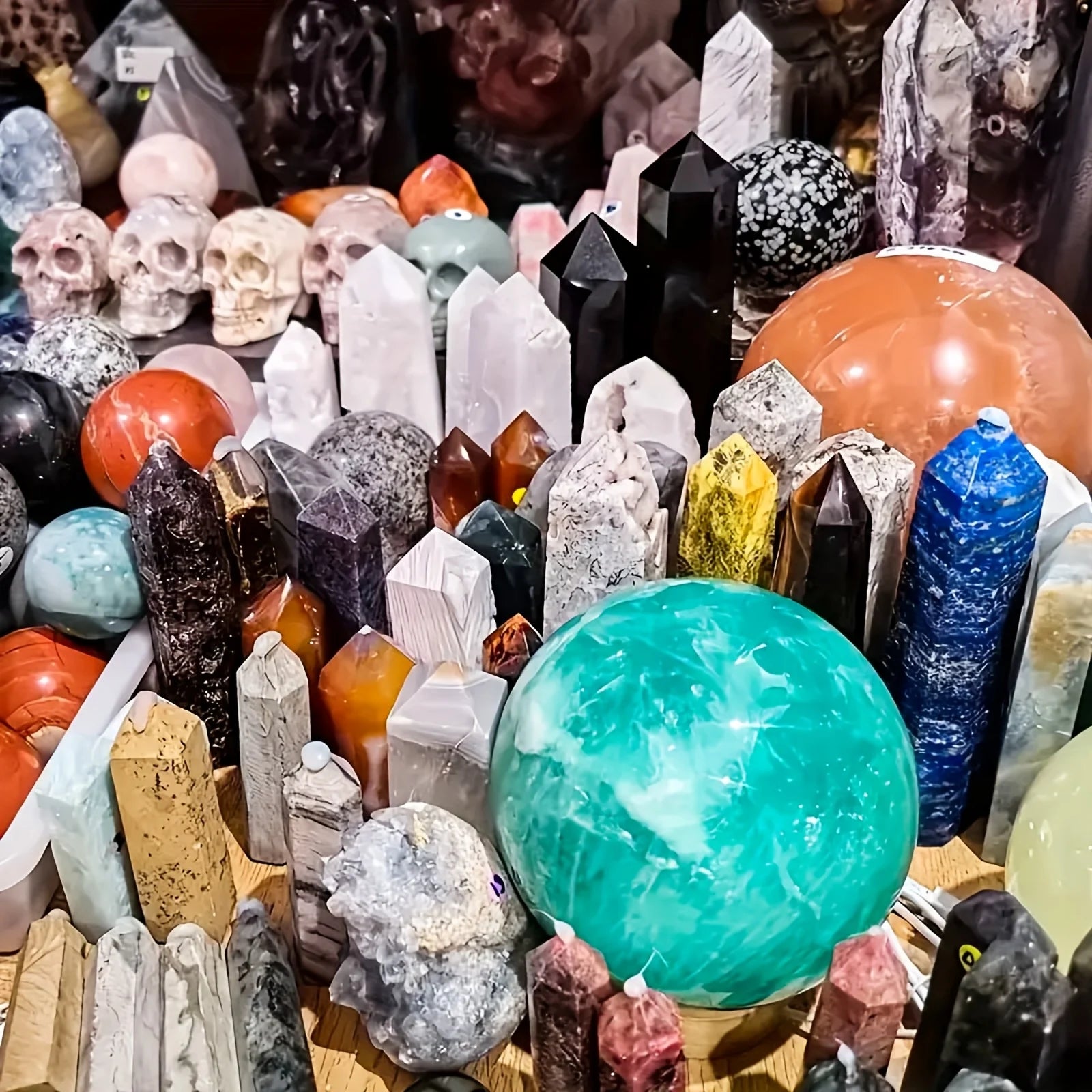 Open your own unique crystals! 1lb-3lb Crystal Gift Box-Mixed Raw Stone, Tower, Sphere, Carving