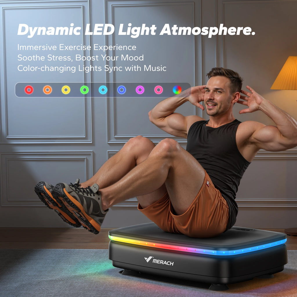 Vibration Plate Exercise Machine with Light Whole Body Workout Power Vibrate Platform Vibration Plate