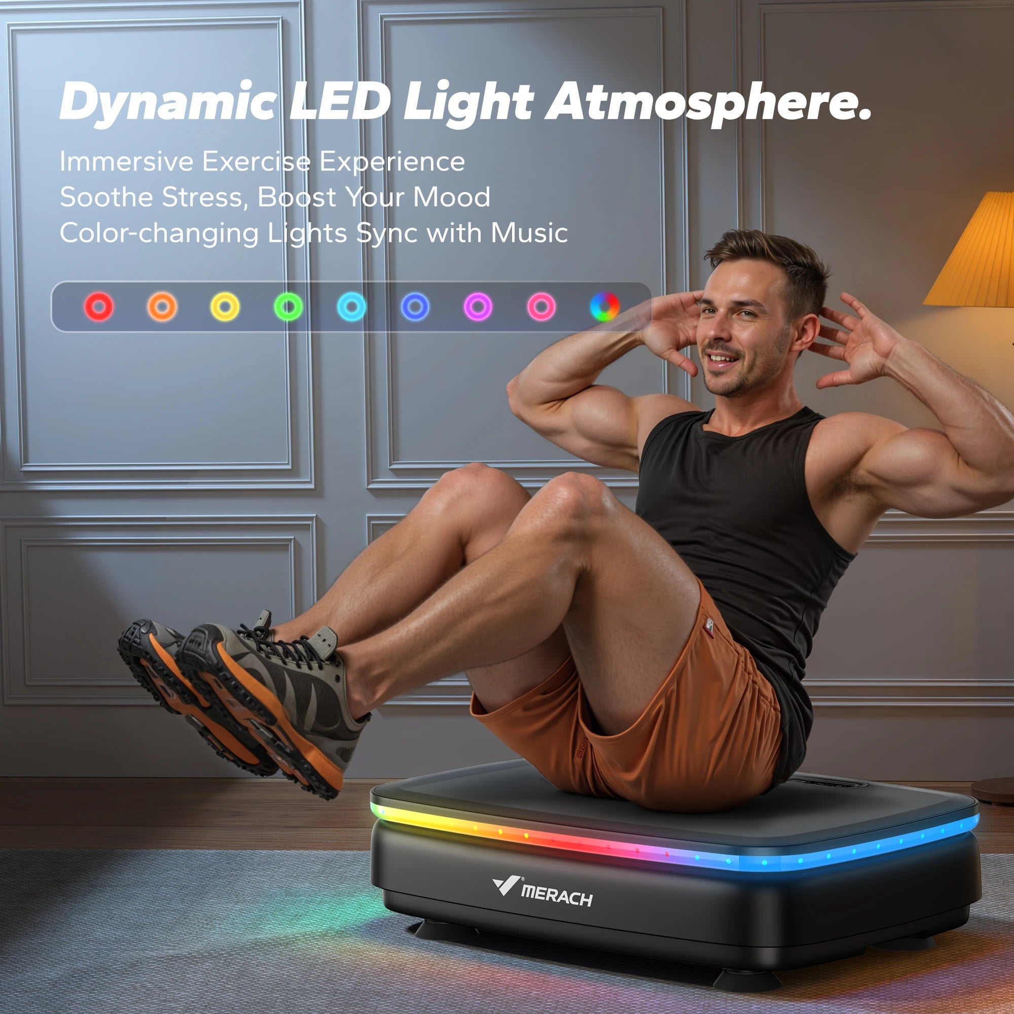 Vibration Plate Exercise Machine with Light Whole Body Workout Power Vibrate Platform Vibration Plate