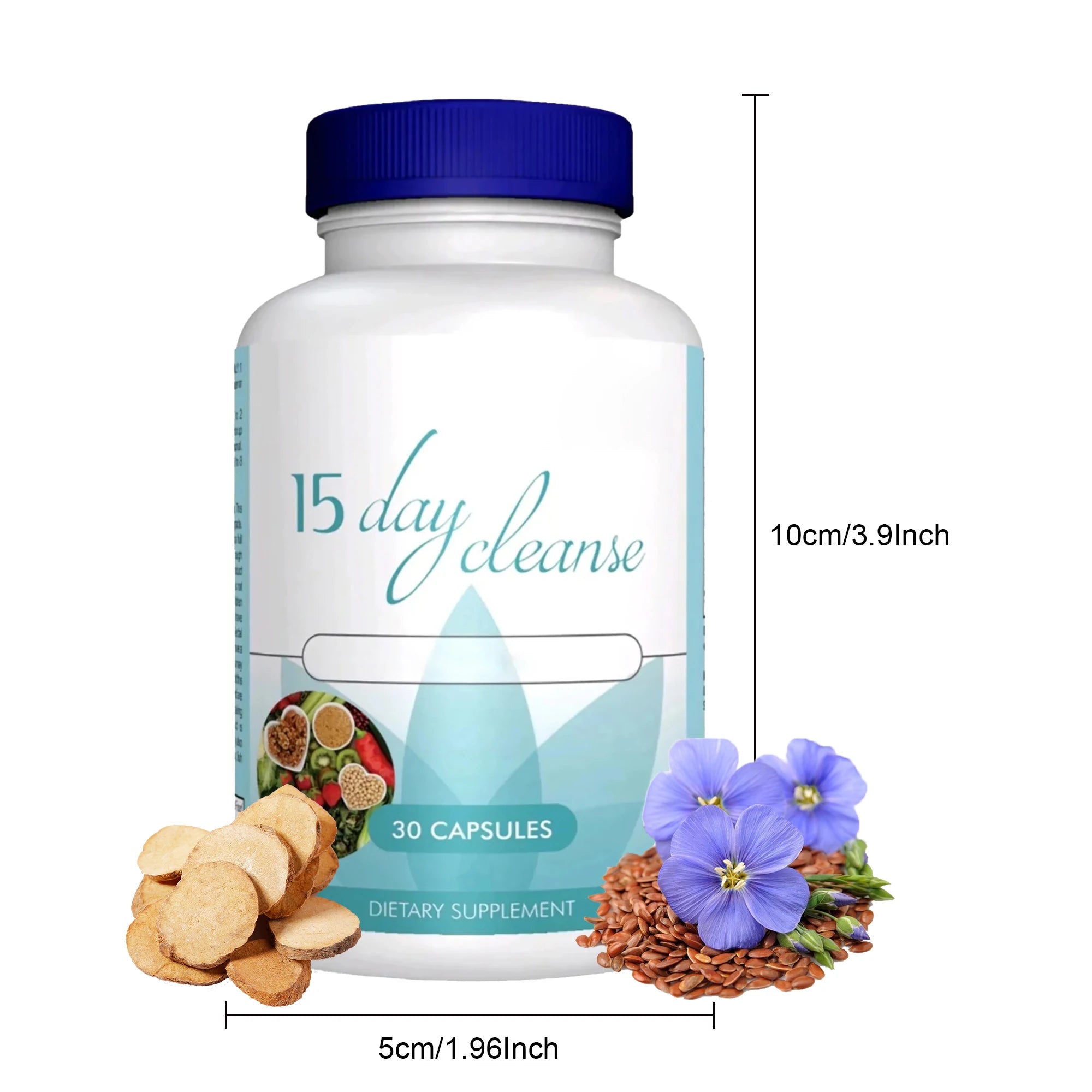 15 Day Colon Cleanse Detox - Supports Weight Loss, Advanced Bowel Movement - 30 Capsules
