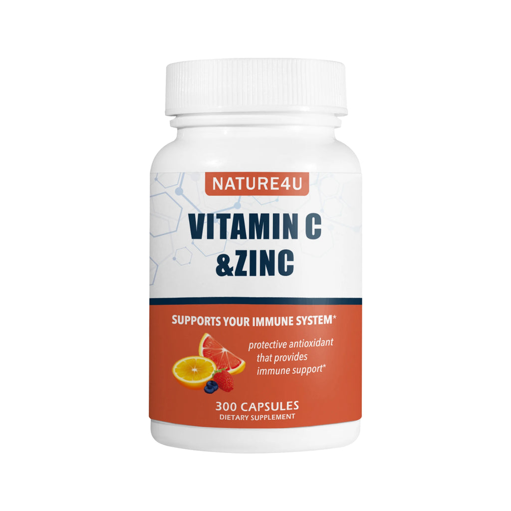 Vitamin C 1000mg with Zinc, Rose HIPS and Citrus Bioflavonoids, Immune Support 300 Capsules