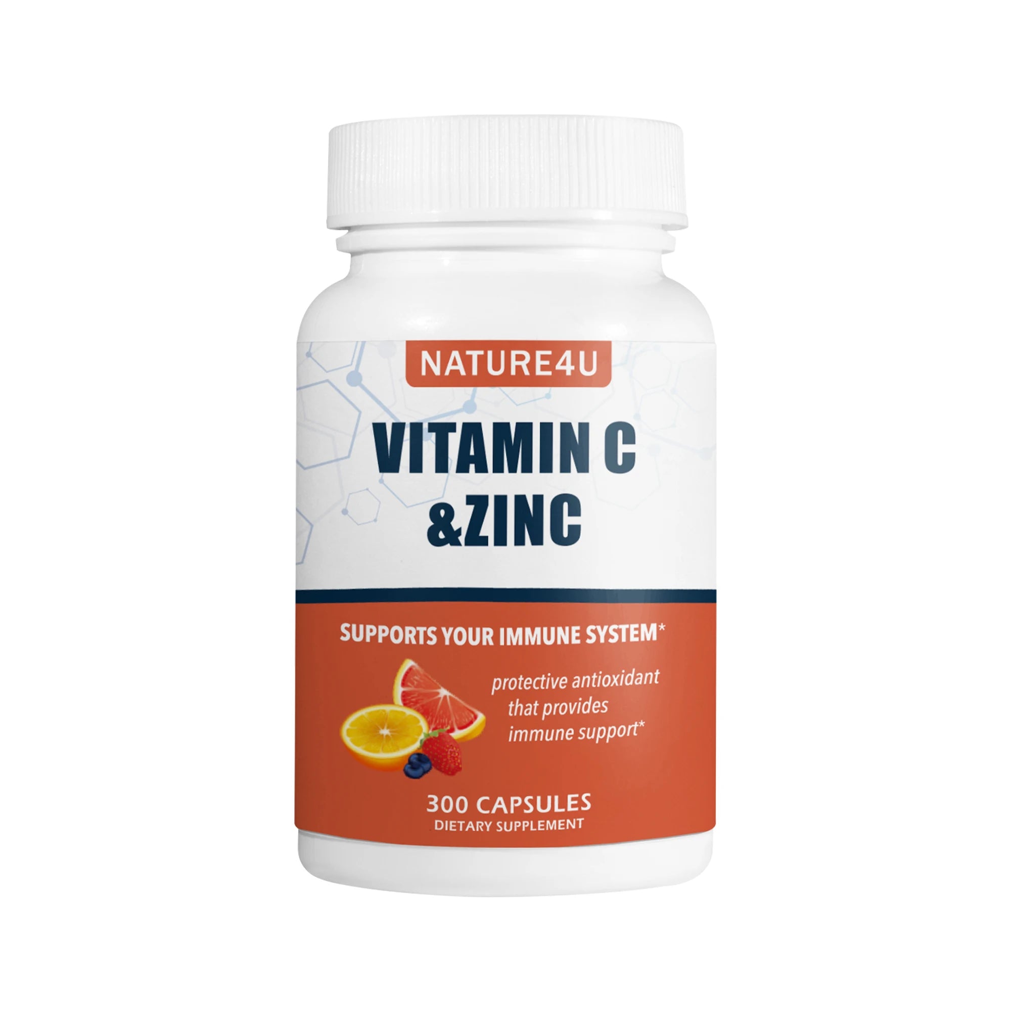 Vitamin C 1000mg with Zinc, Rose HIPS and Citrus Bioflavonoids, Immune Support 300 Capsules