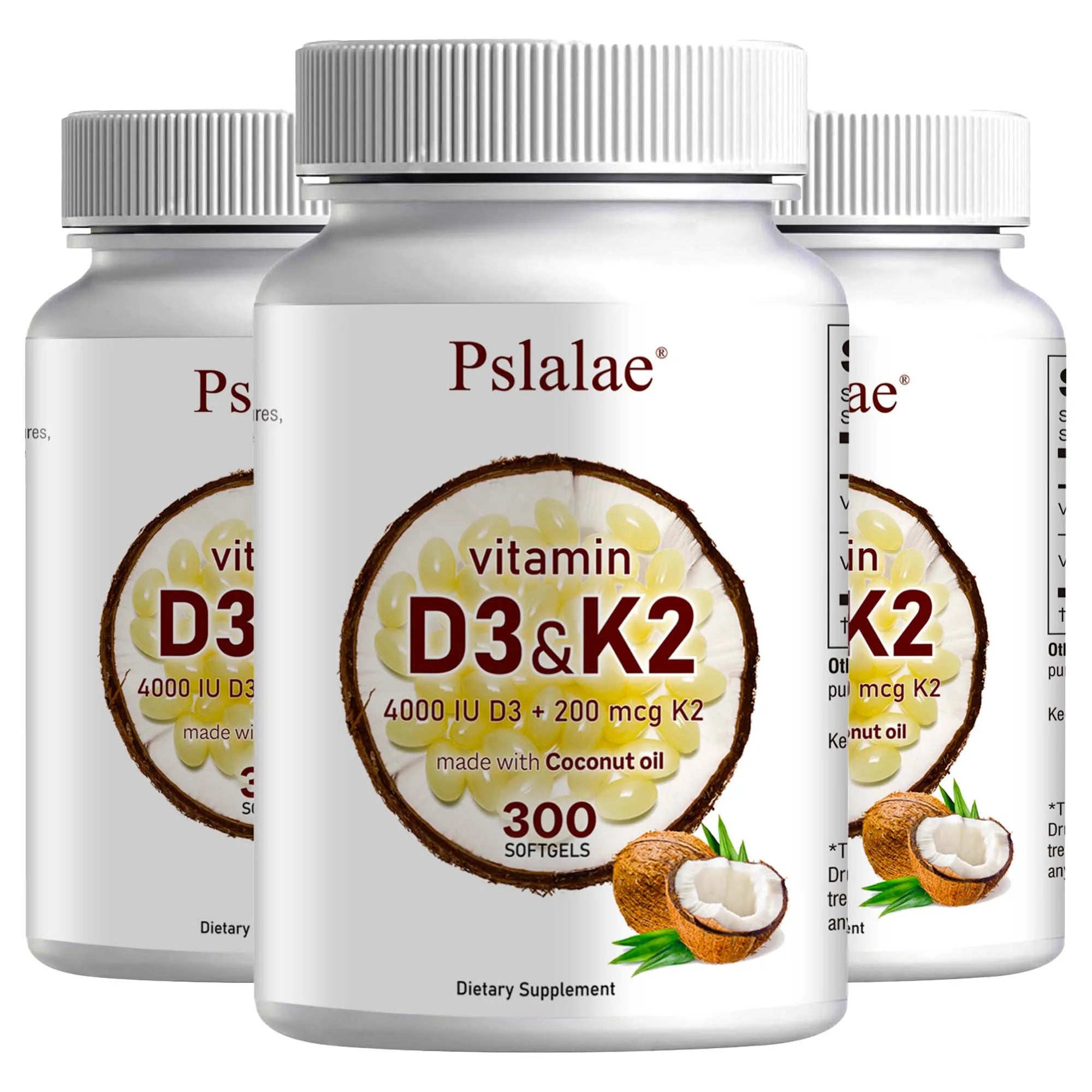 Vitamin D3 and K2 Softgels - Promotes Absorption, Digestion- 300 Softgels