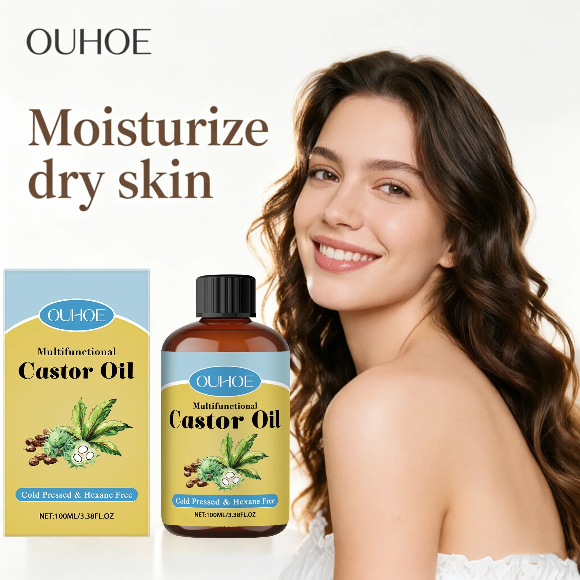 Castor Oil Moisturizing Relaxation Aromatherapy Body Massage Oil Suitable For Hair Eyelashes Eyebrows Daily Care Supplies