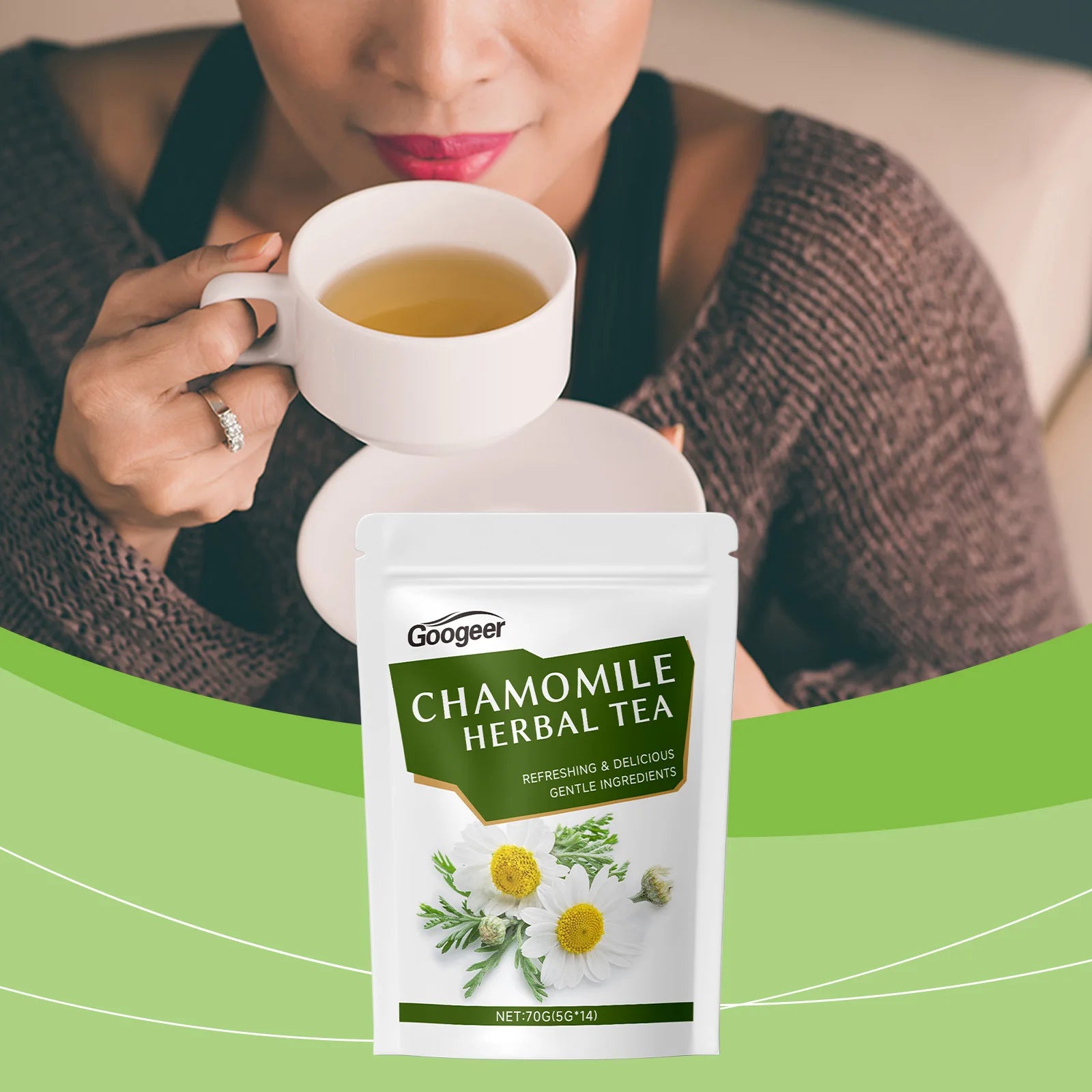 Natural Chamomile Bags Stress Relief Relaxing Body Better Sleep Peace Mind Reduce Worry Natural Herbal Plants Blend