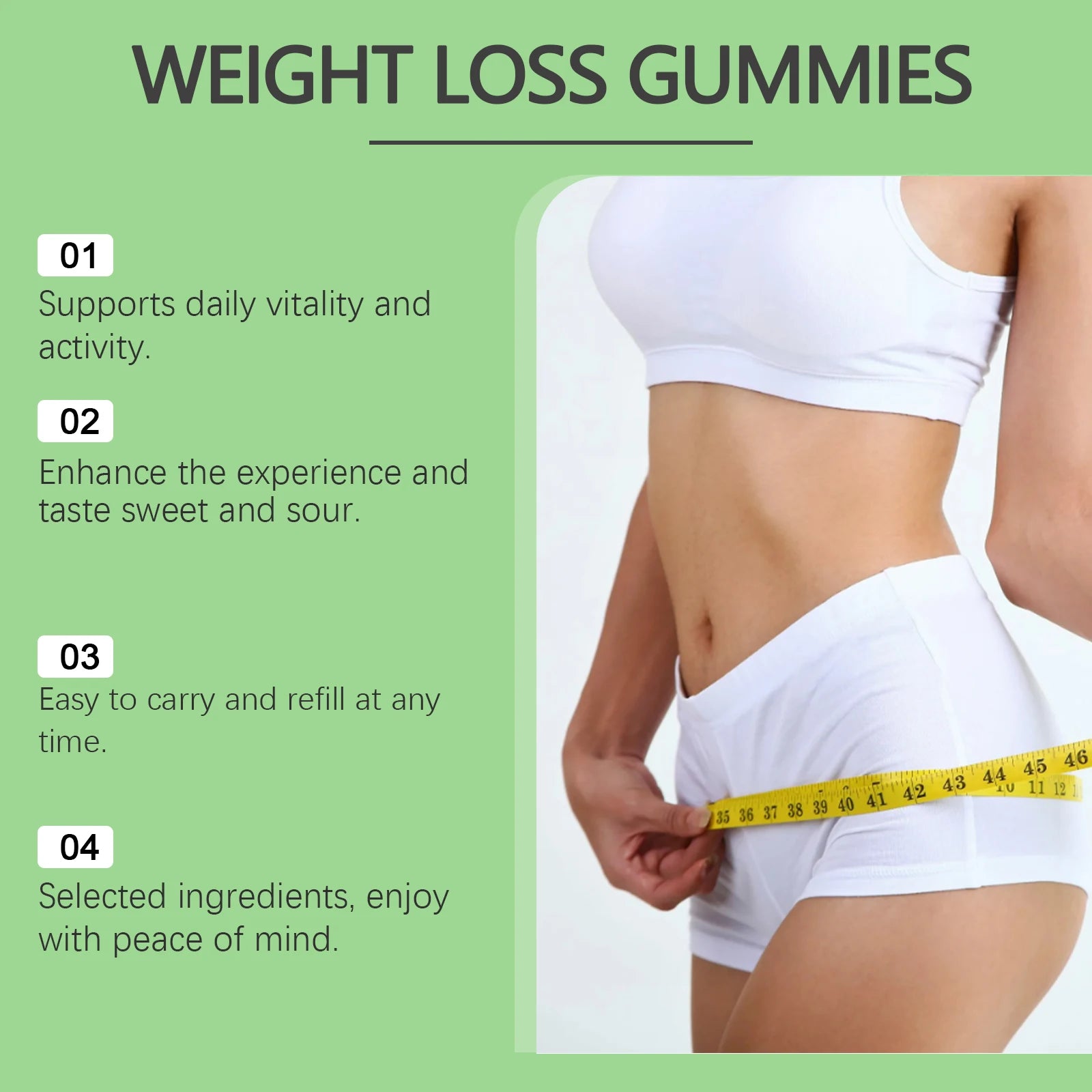 Slimming Body Gummies Fat Burner Energy Support Dietary Supplement Fruit Flavor Anti Cellulite Weight Loss Gummies