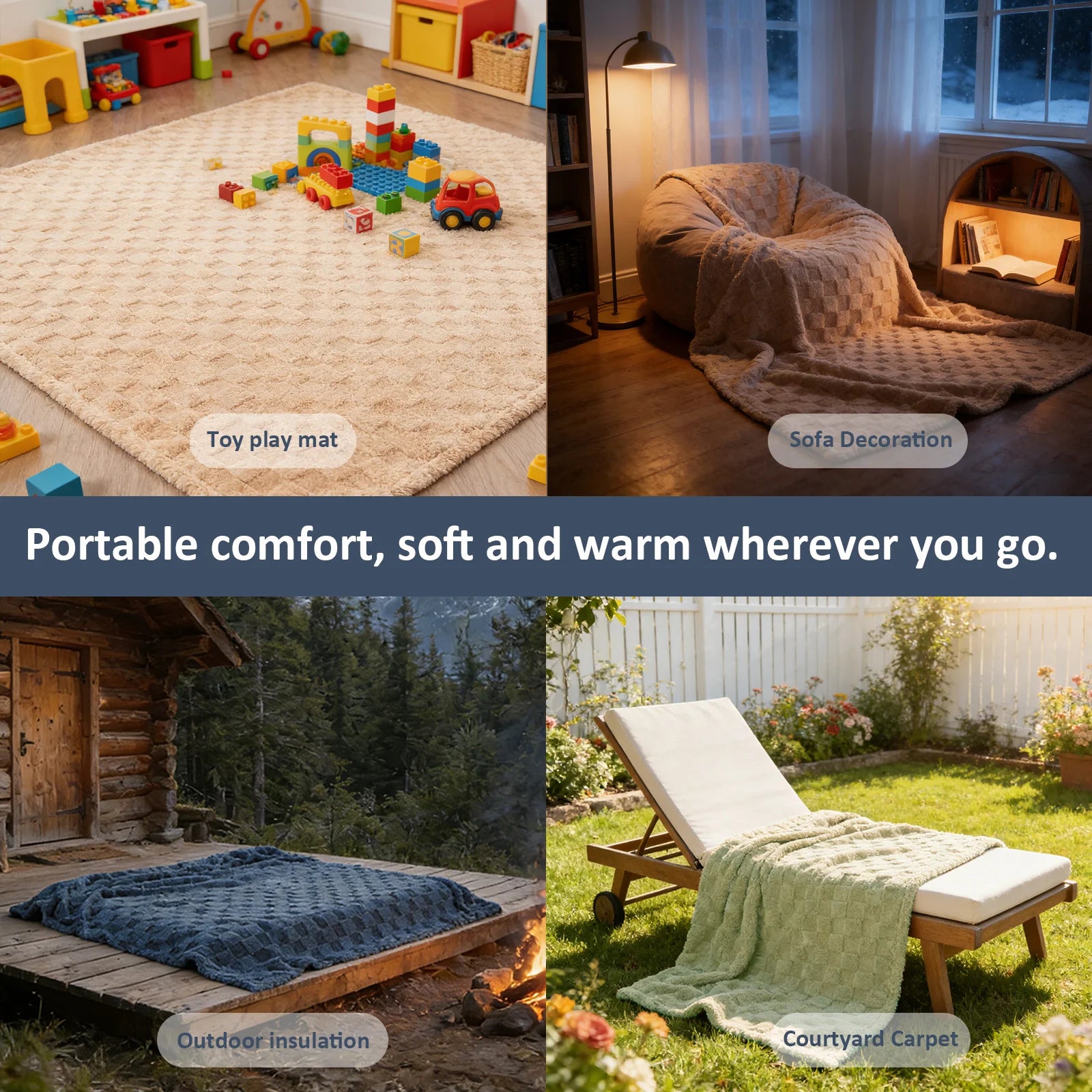 Lightweight Fluffy Blanket, Soft Fleece Throw for Sofa Bed, Cozy Plush Blanket for All Seasons, Machine Washable.