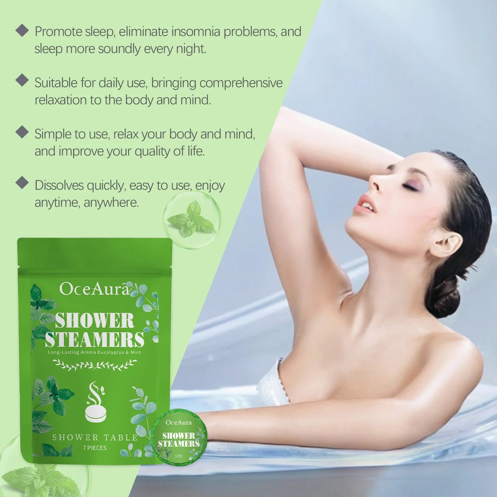 Body Shower Steamers Mint Scent Lasting Fragrance