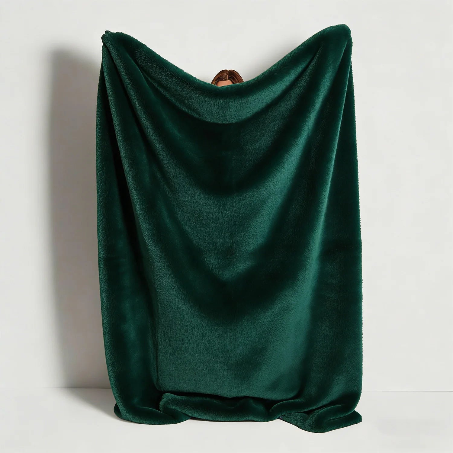 1Pc ROSEKIND Faux Fur Rabbit Throw Blanket Warm Fluffy Throw for Couch,Luxury Bedroom,Machine washable,Green