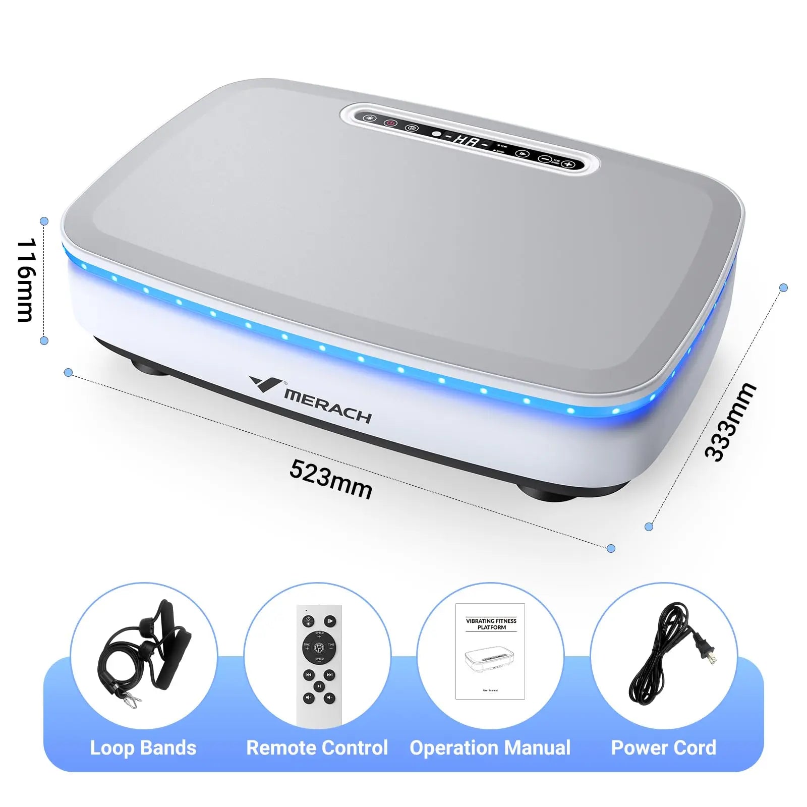 Vibration Plate Exercise Machine with Light Whole Body Workout Power Vibrate Platform Vibration Plate