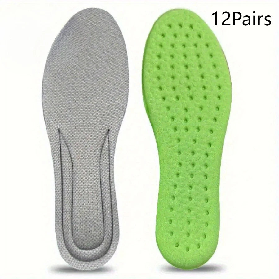 12 Pairs of Green Insoles, Replaceable Insoles, Fit The Feet