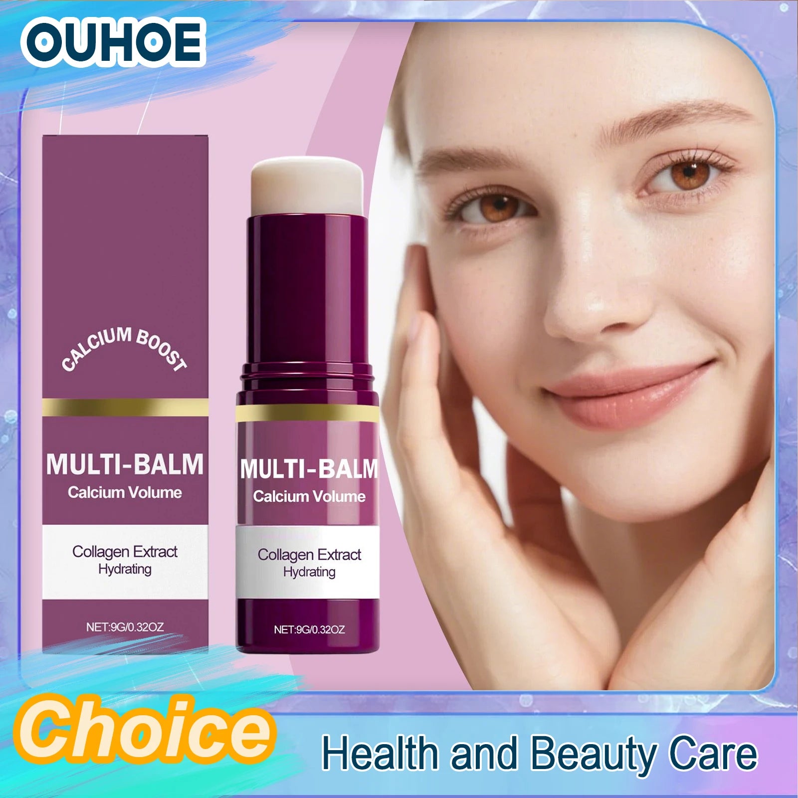 Anti-Aging Calcium Multi Balm Hydrating Firming Volume Soothing Dryness Repair Brighten Deep Moisturizing Cream Stick
