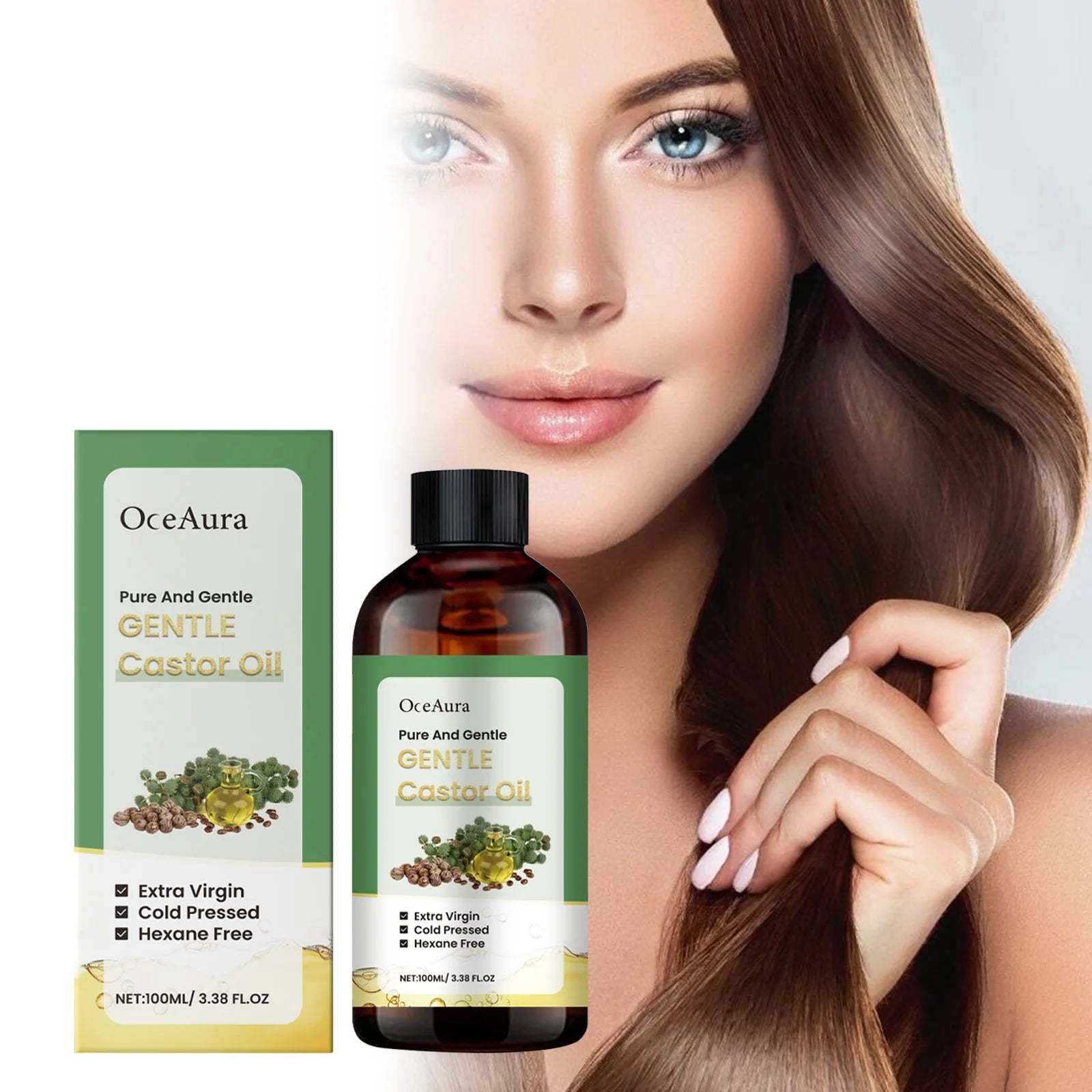 100ml Skin Care Castor Oil Nourish Replenish Moisturize Repair Hair Follicles Smooth Skin Tender Body Skin Essential Oil