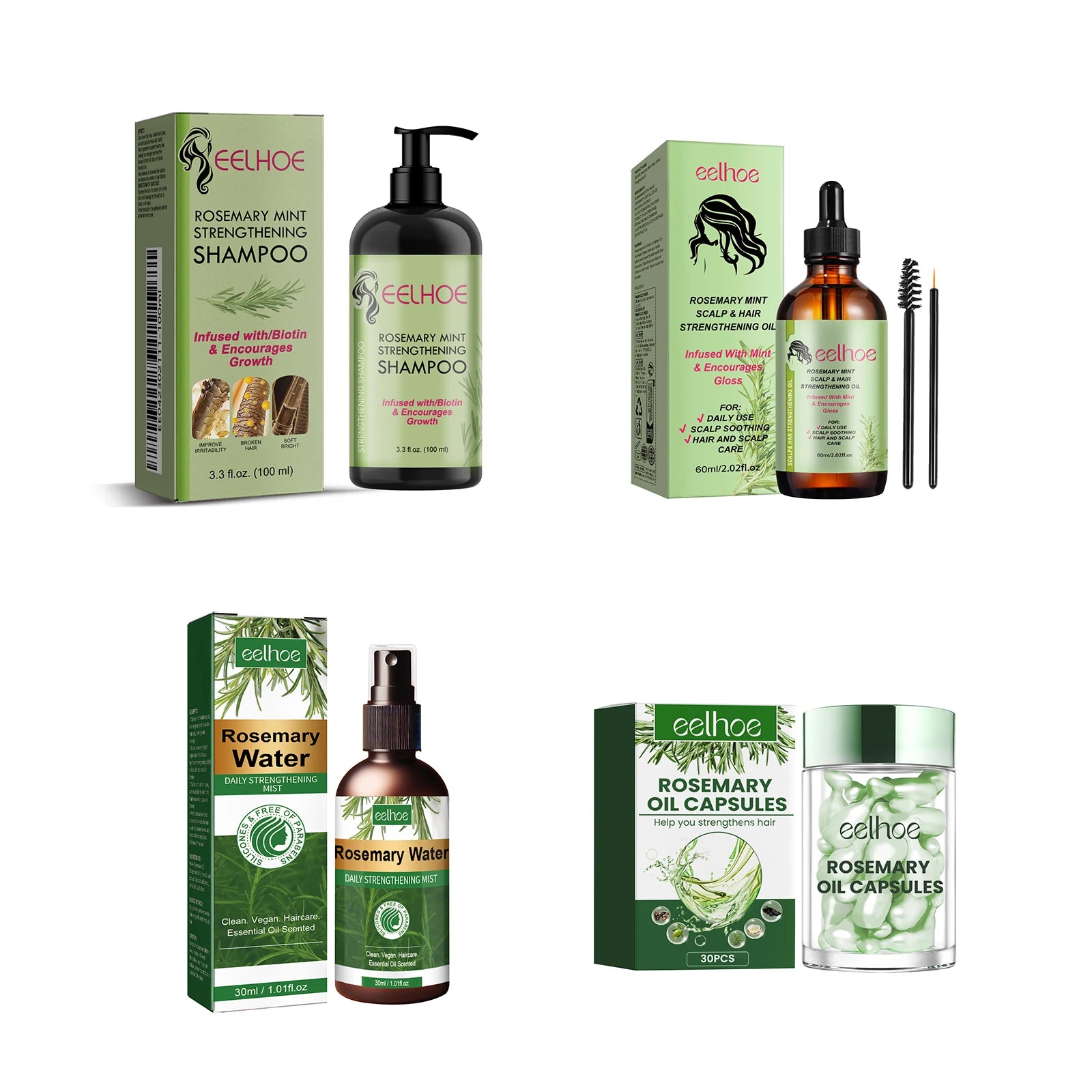 Hair Care Series Promote Hair Growth Nourish Strengthen Roots Relieve Scalp Tension Dense Hair Oil With Brush
