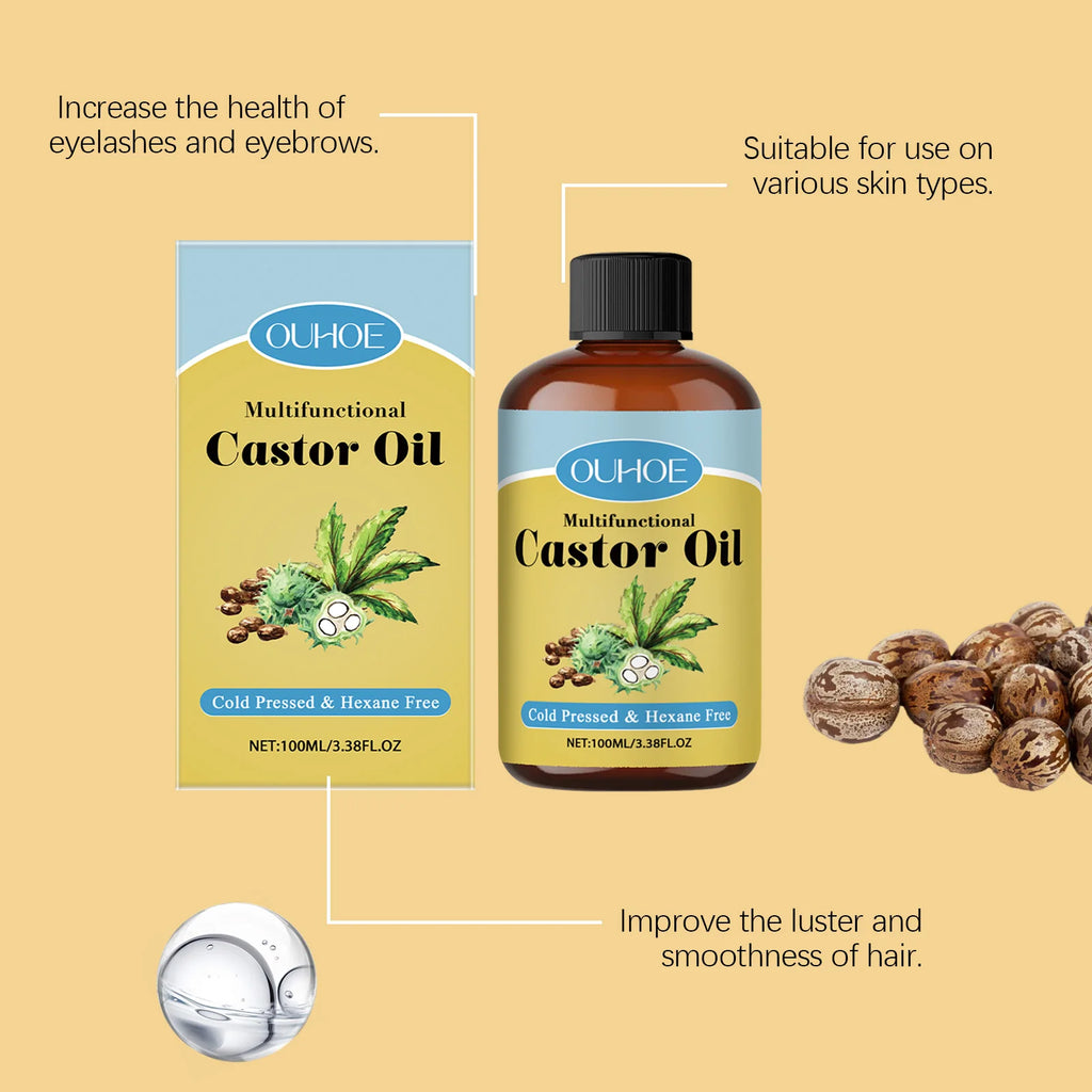 Castor Oil Moisturizing Relaxation Aromatherapy Body Massage Oil Suitable For Hair Eyelashes Eyebrows Daily Care Supplies