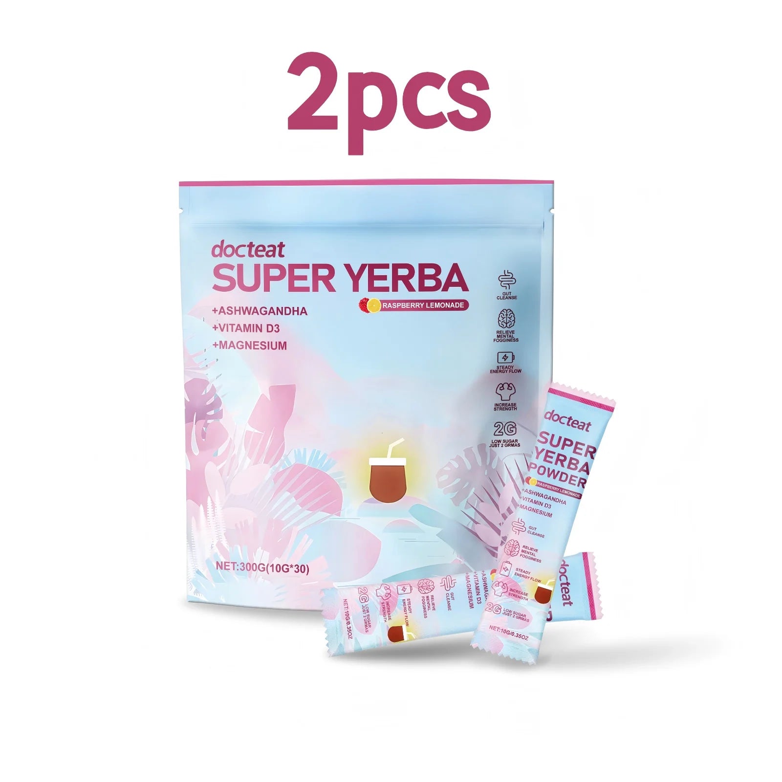 Yerba Mate Powder Support Energy Relieve Stress Refreshing Flavor Vitamin Supplement Instant Yerba Mate Powder