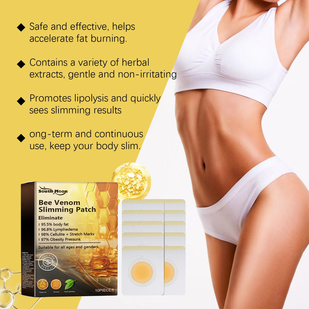 South Moon 10pcs Bee Venom Belly Slimming Weight Loss Detox Abdominal Relieve Stress Muscle Patches