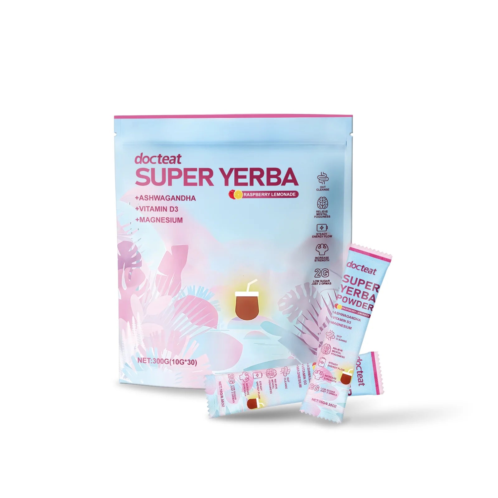 Yerba Mate Powder Support Energy Relieve Stress Refreshing Flavor Vitamin Supplement Instant Yerba Mate Powder