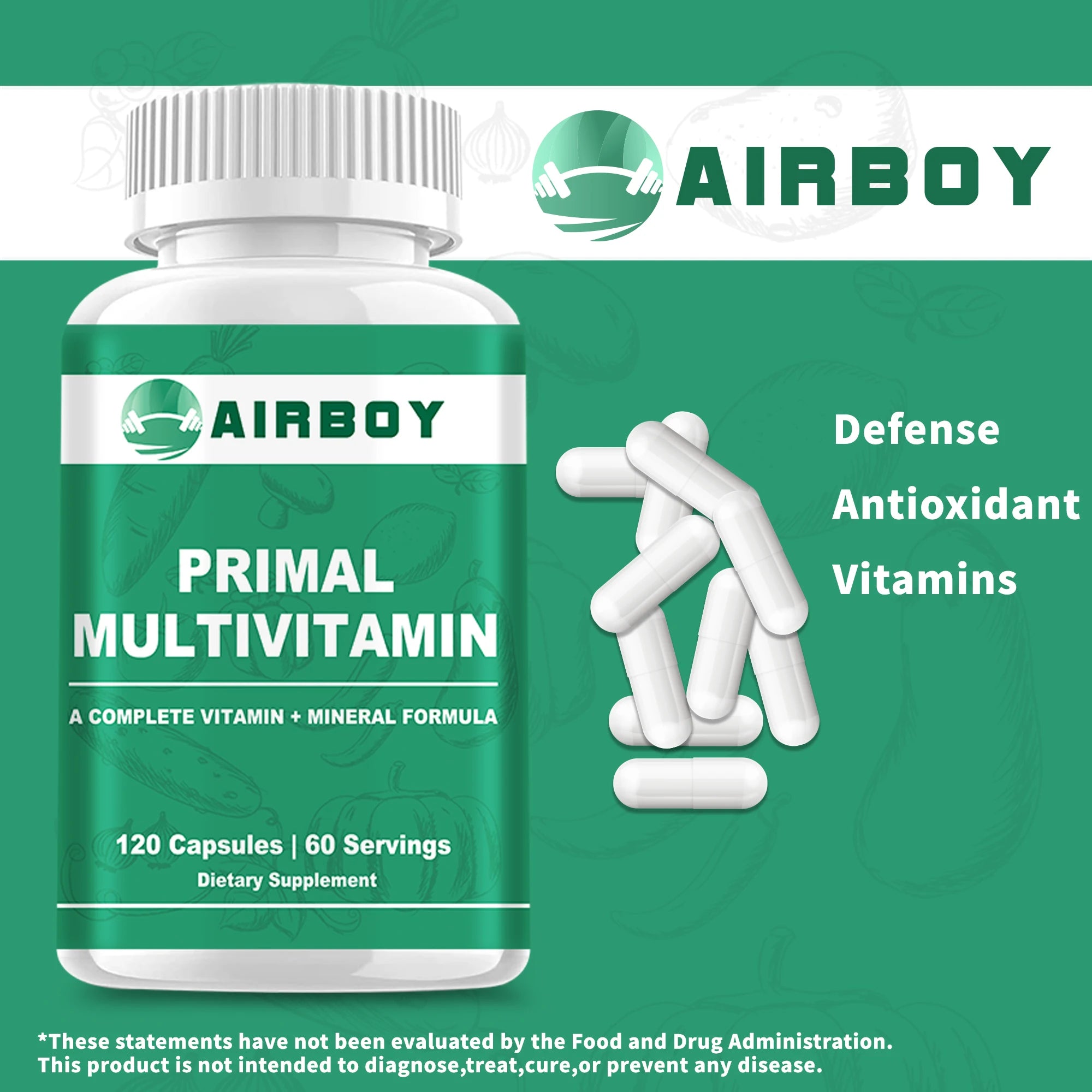 Multivitamin for Men and Women Supplement - 120 Capsules