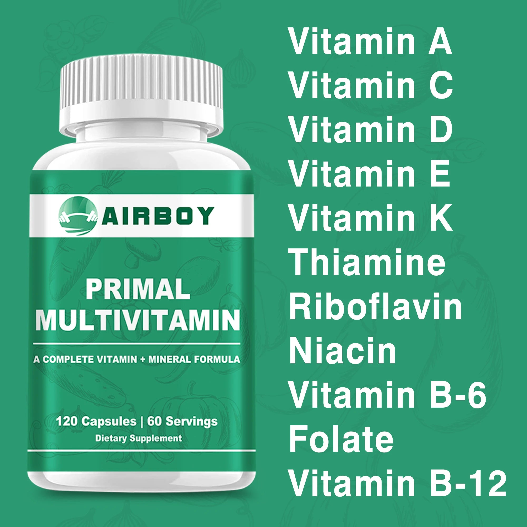 Multivitamin for Men and Women Supplement - 120 Capsules