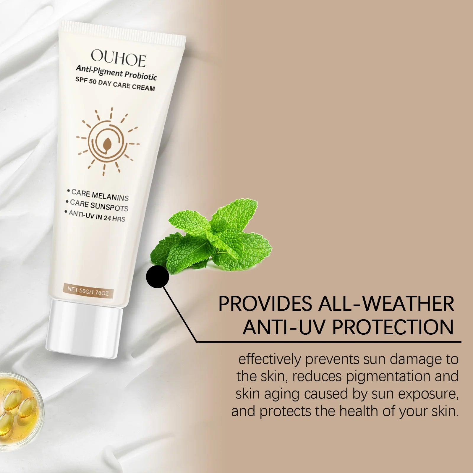 Spf50 Sunblock Cream Whitening Skin Summer Outdoor Sun Block Reduce Redness Anti Uv Moisturizer Oil Control Sunscreen