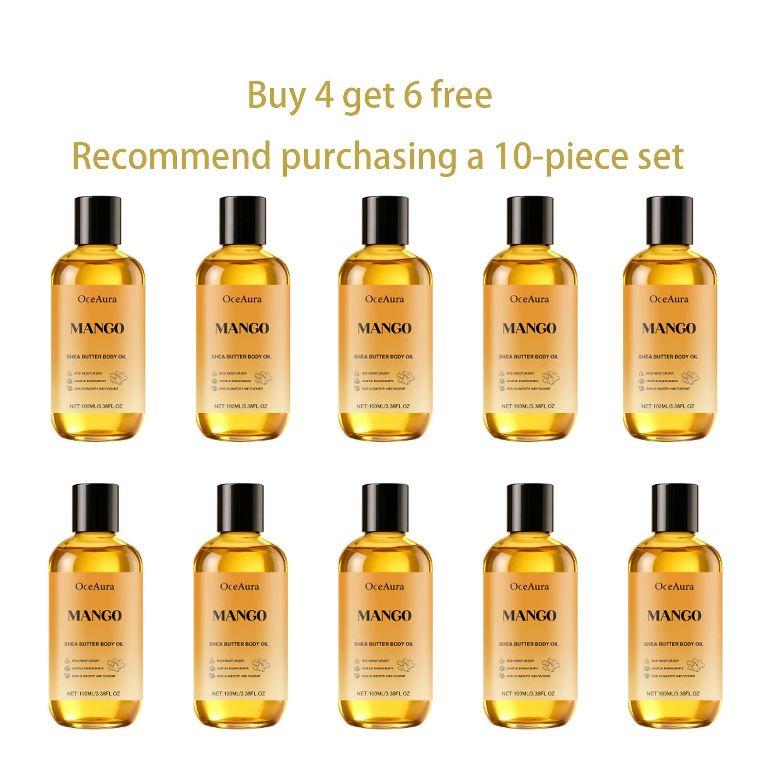 100mL Mango Shea Butter Body Oil, Deep Nourishment