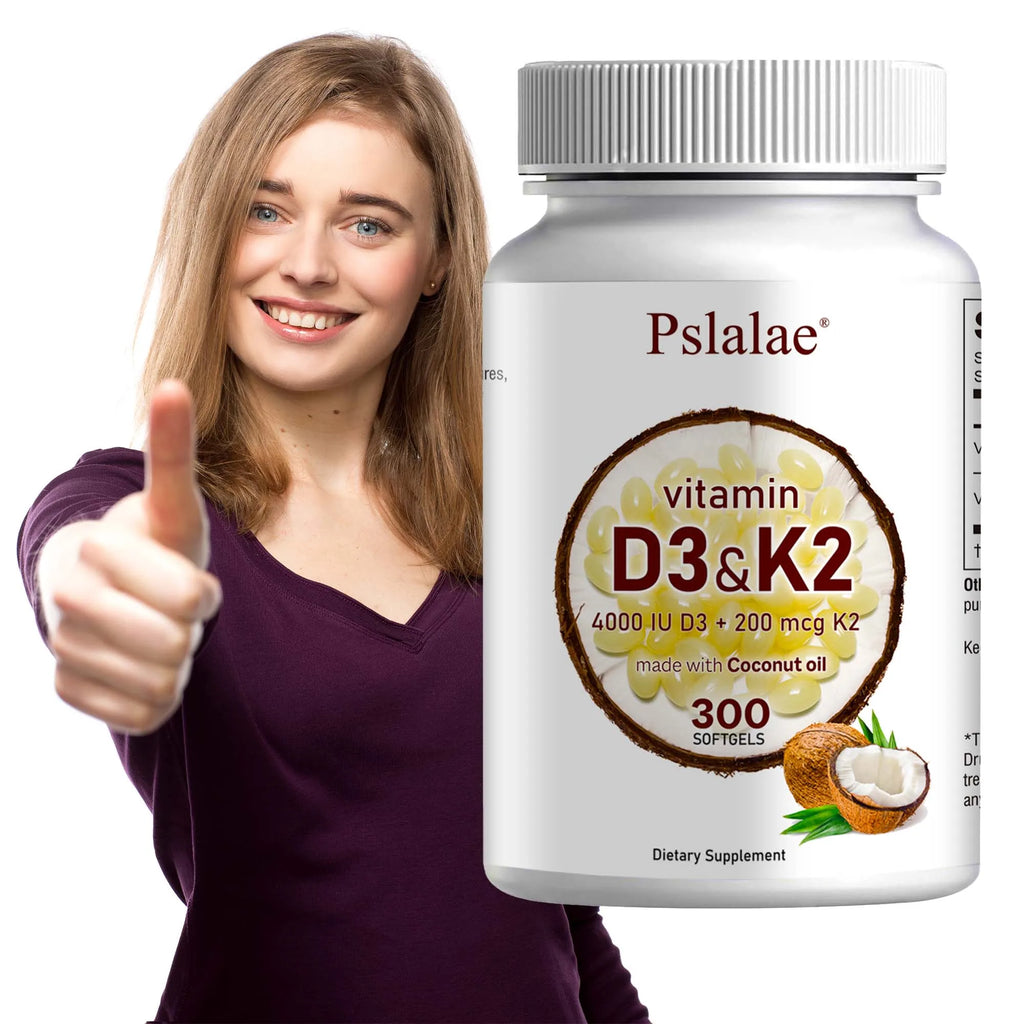 Vitamin D3 and K2 Softgels - Promotes Absorption, Digestion- 300 Softgels