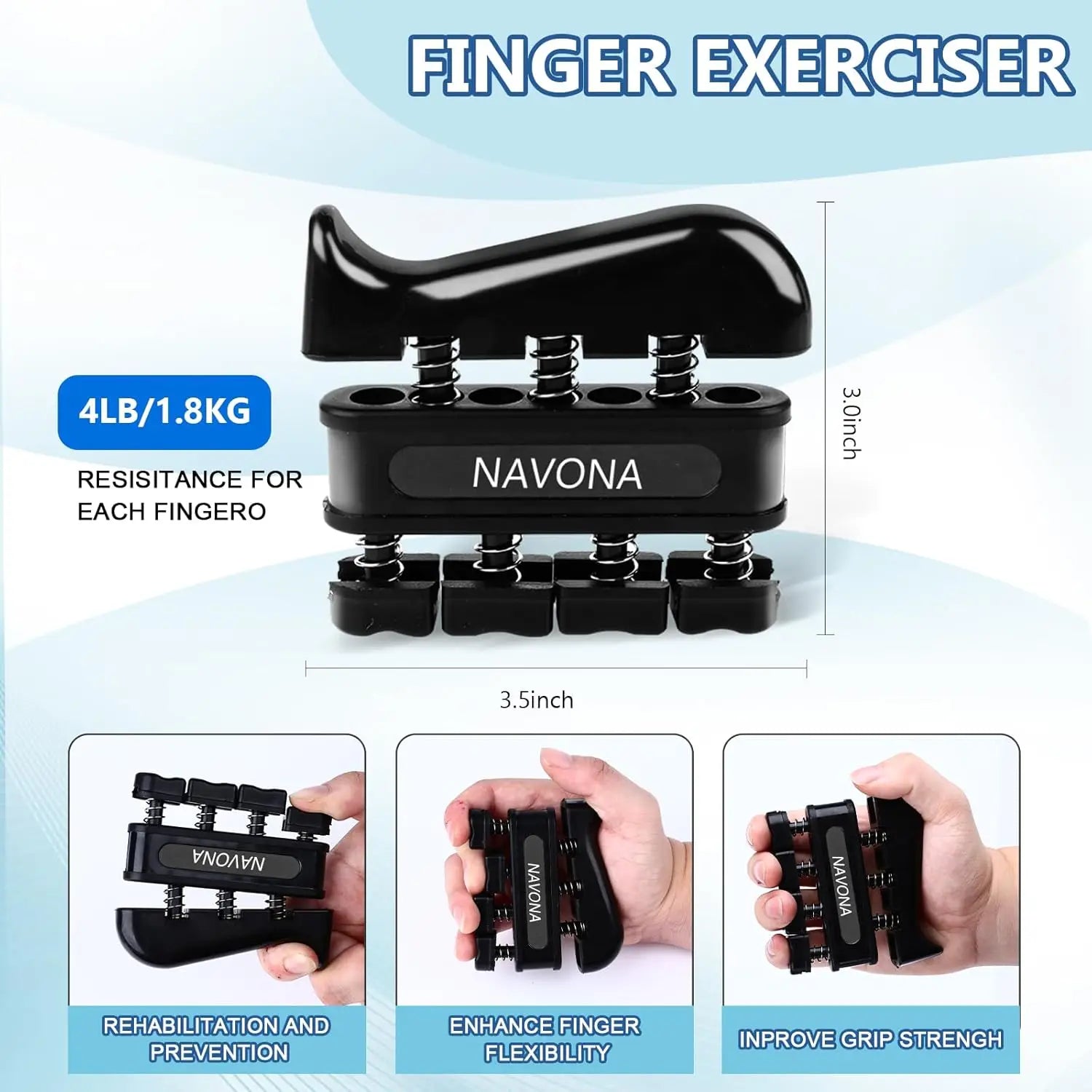 Grip Trainer Kit: Adjustable Hand Gripper,Finger/Hand Exercisers