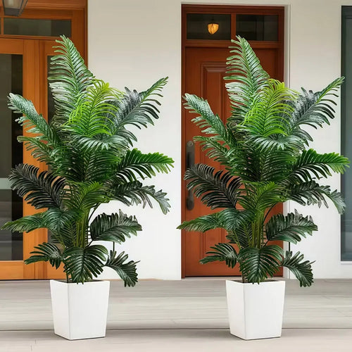 35-inch artificial giant palm tree plant; 2 pieces lifelike green leaves;