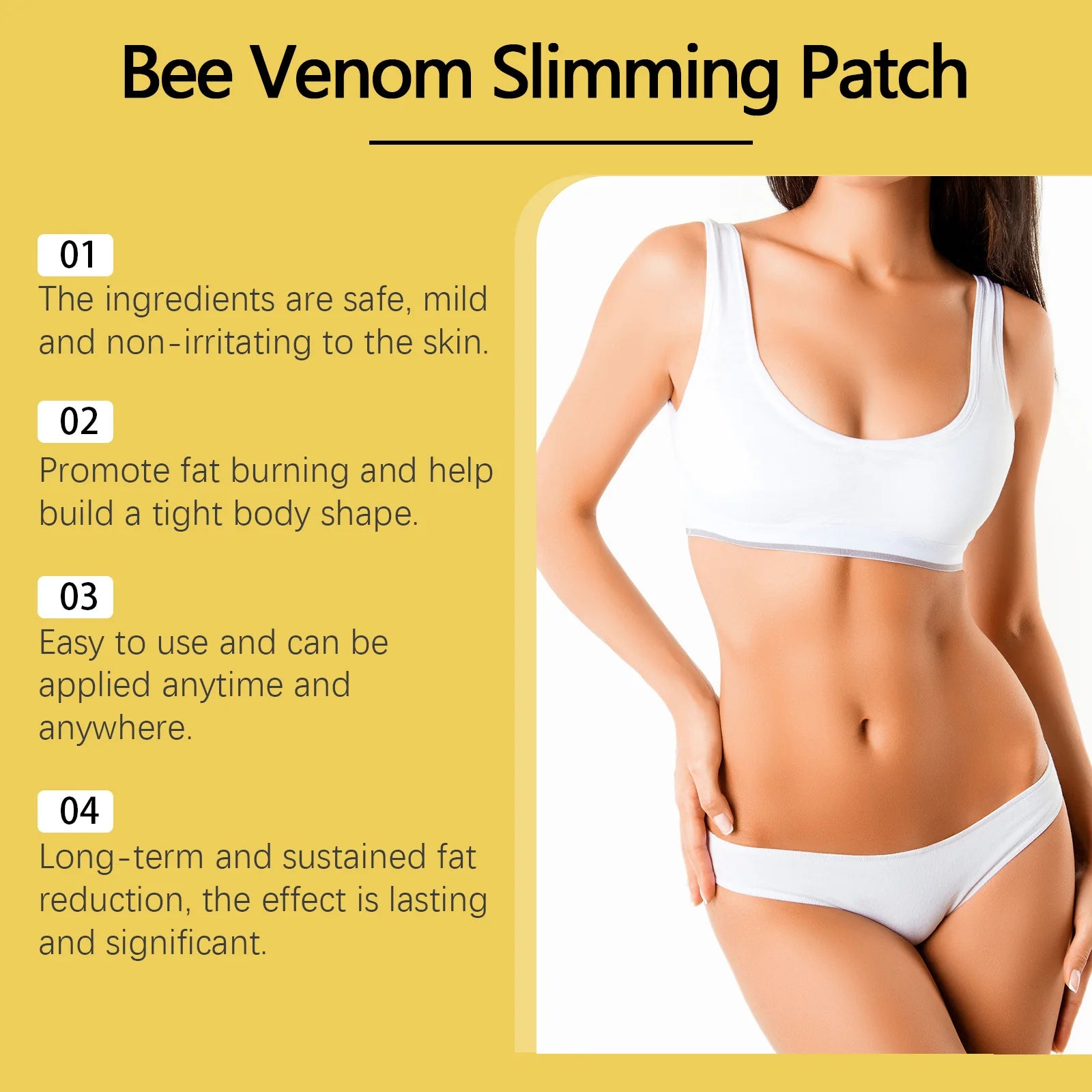South Moon 10pcs Bee Venom Belly Slimming Weight Loss Detox Abdominal Relieve Stress Muscle Patches