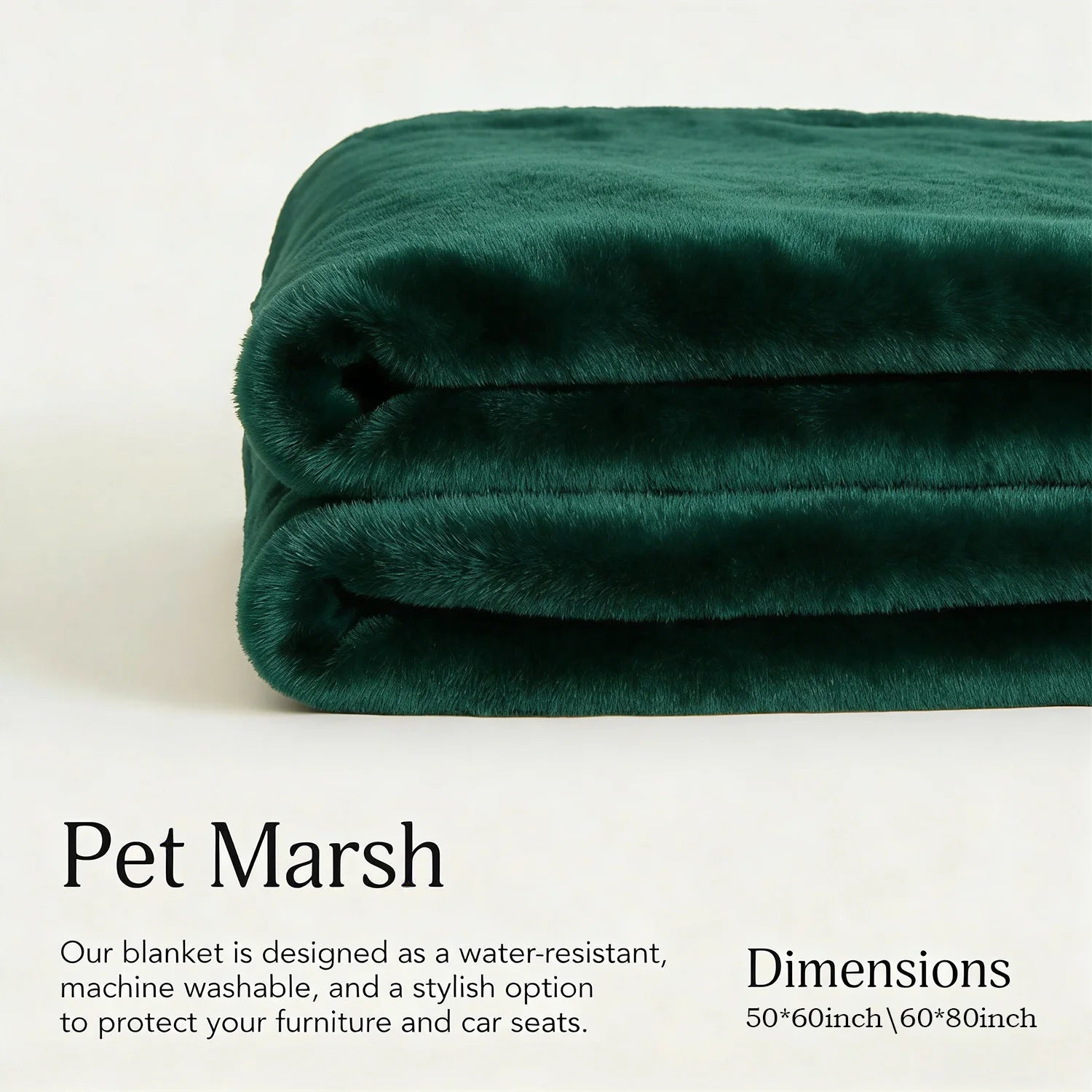 1Pc ROSEKIND Faux Fur Rabbit Throw Blanket Warm Fluffy Throw for Couch,Luxury Bedroom,Machine washable,Green