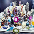 Open your own unique crystals! 1lb-3lb Crystal Gift Box-Mixed Raw Stone, Tower, Sphere, Carving