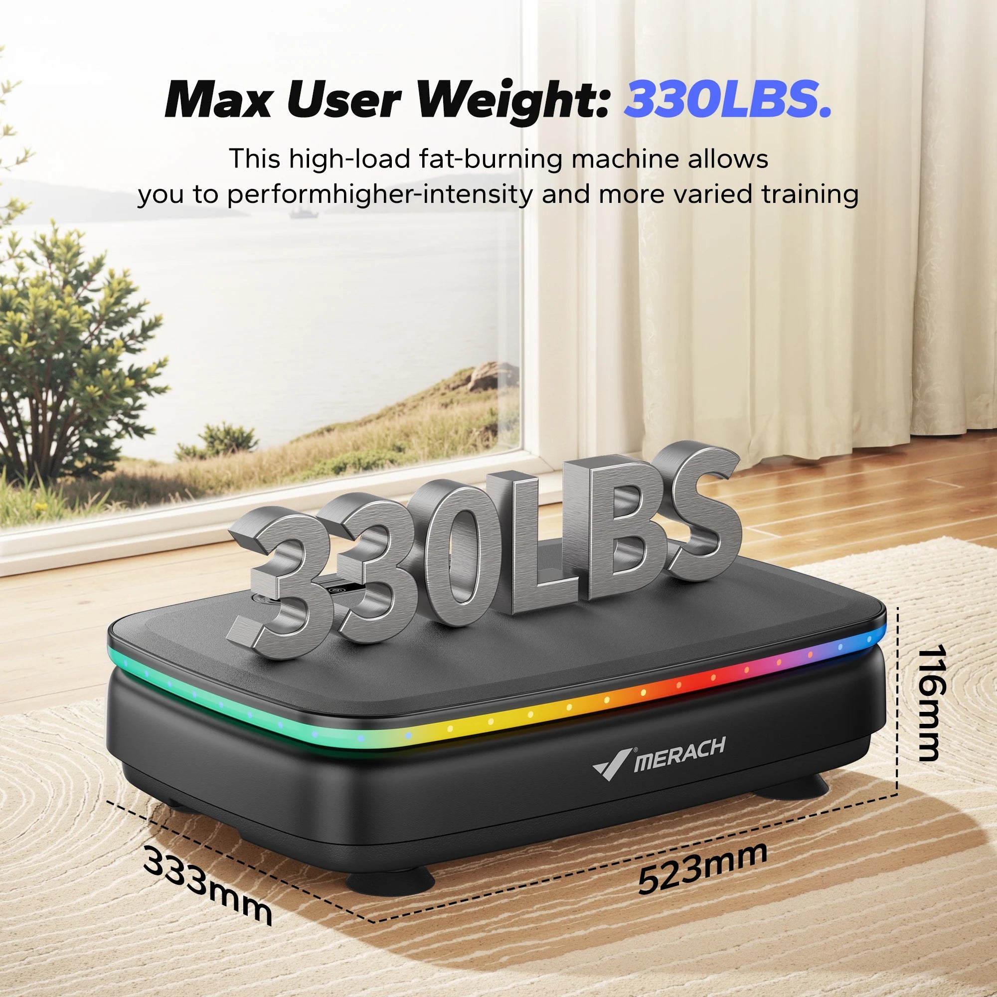 Vibration Plate Exercise Machine with Light Whole Body Workout Power Vibrate Platform Vibration Plate