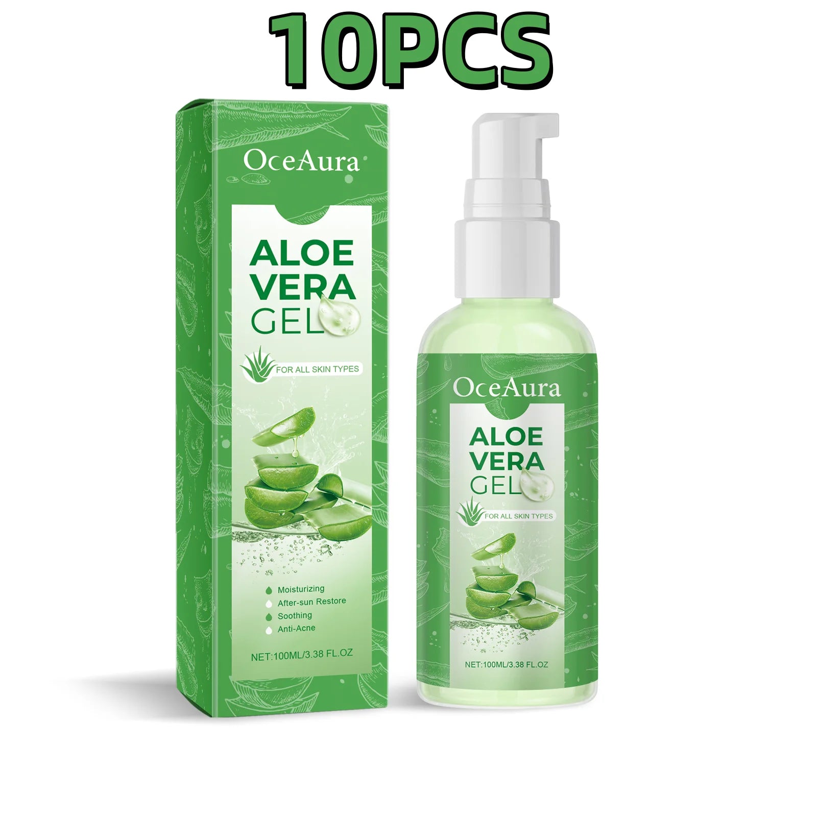 Aloe Vera Gel Hydrating Moisturizer Soothe Dry Skin Sunburn Repair Shrink Pores