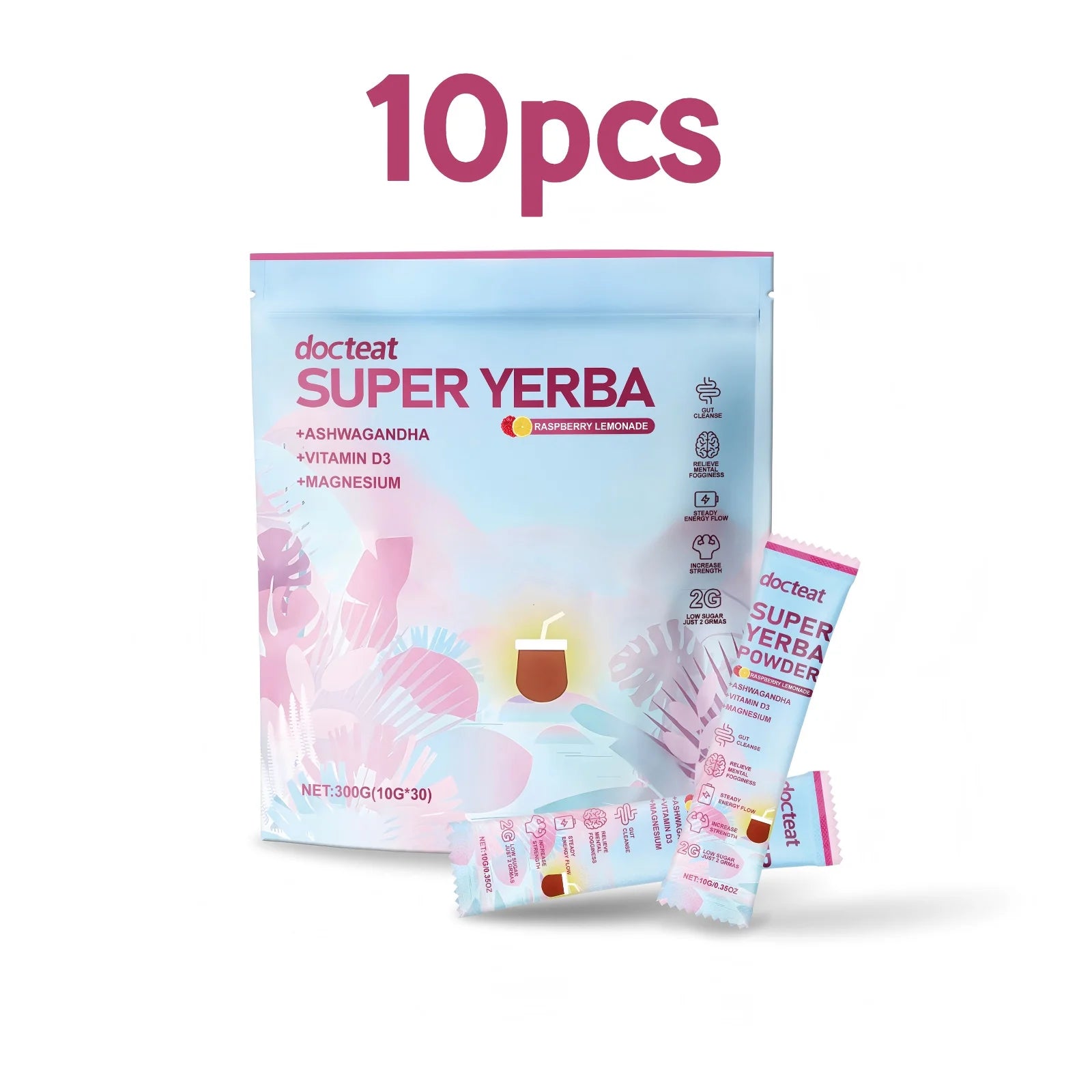 Yerba Mate Powder Support Energy Relieve Stress Refreshing Flavor Vitamin Supplement Instant Yerba Mate Powder