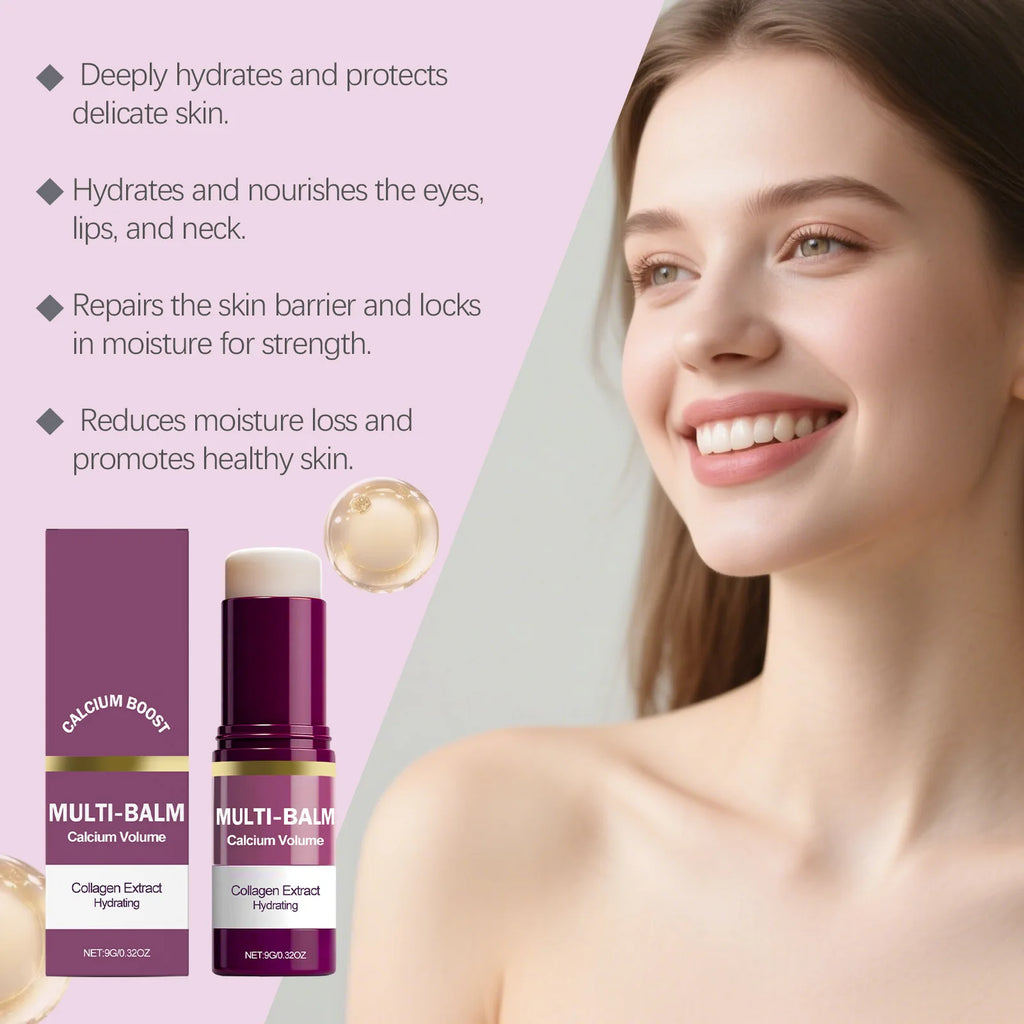 Anti-Aging Calcium Multi Balm Hydrating Firming Volume Soothing Dryness Repair Brighten Deep Moisturizing Cream Stick