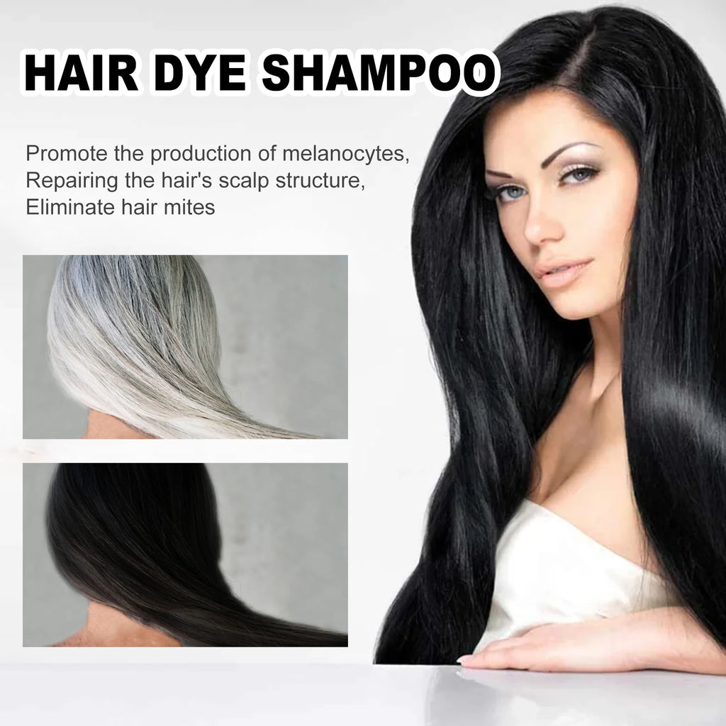 Black Hair Shampoo Repair Dry Damaged Hair Clean Nourish Natural Herbal Quick Hair Dye