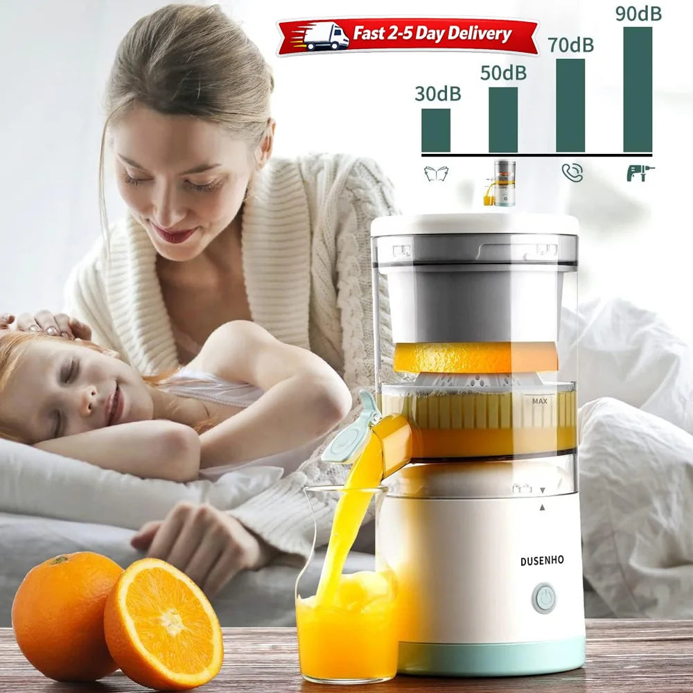Portable Electric Juicer Rechargeable Citrus Press USB Charging Orange Lemon Squeezer