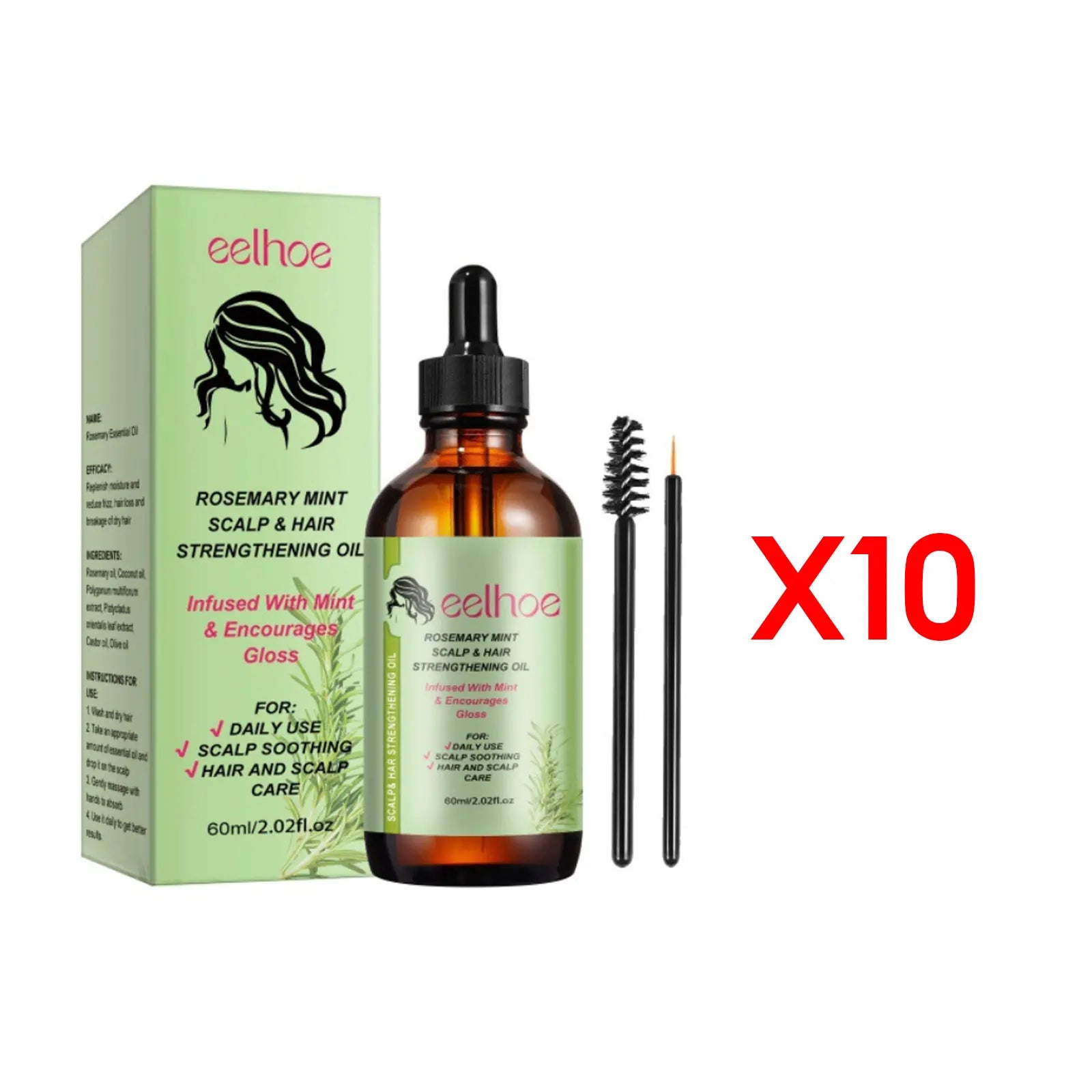 Hair Care Series Promote Hair Growth Nourish Strengthen Roots Relieve Scalp Tension Dense Hair Oil With Brush