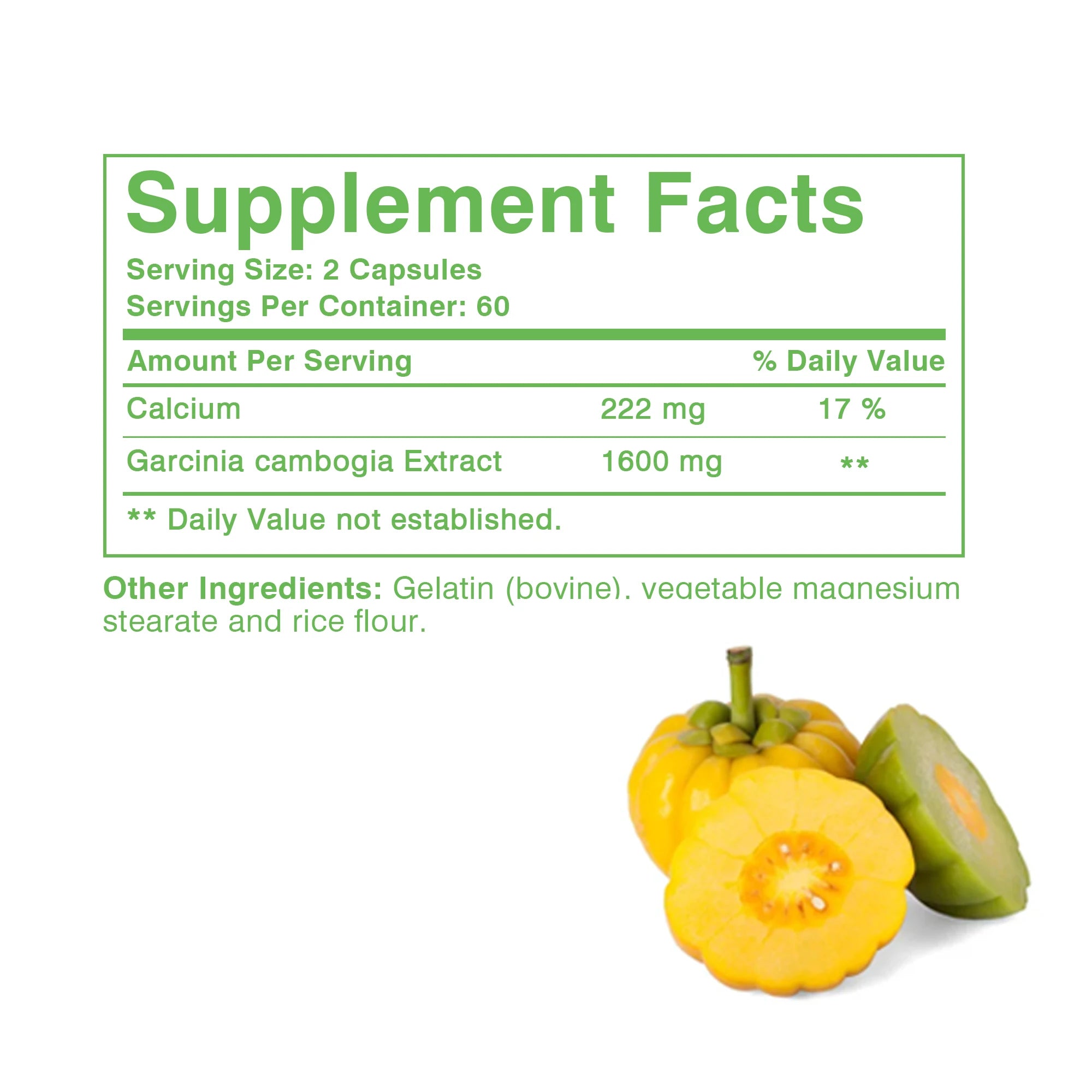 Garcinia Cambogia Health Supplement Appetite Suppression  Colon Cleansing 120 Capsules