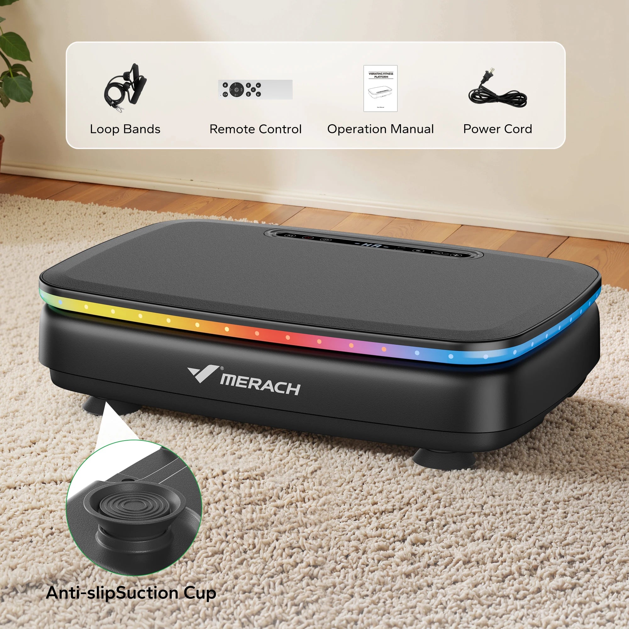 Vibration Plate Exercise Machine with Light Whole Body Workout Power Vibrate Platform Vibration Plate