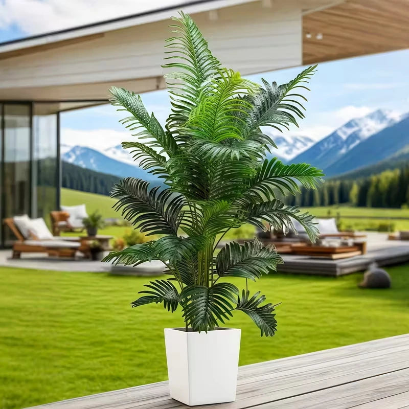 35-inch artificial giant palm tree plant; 2 pieces lifelike green leaves;